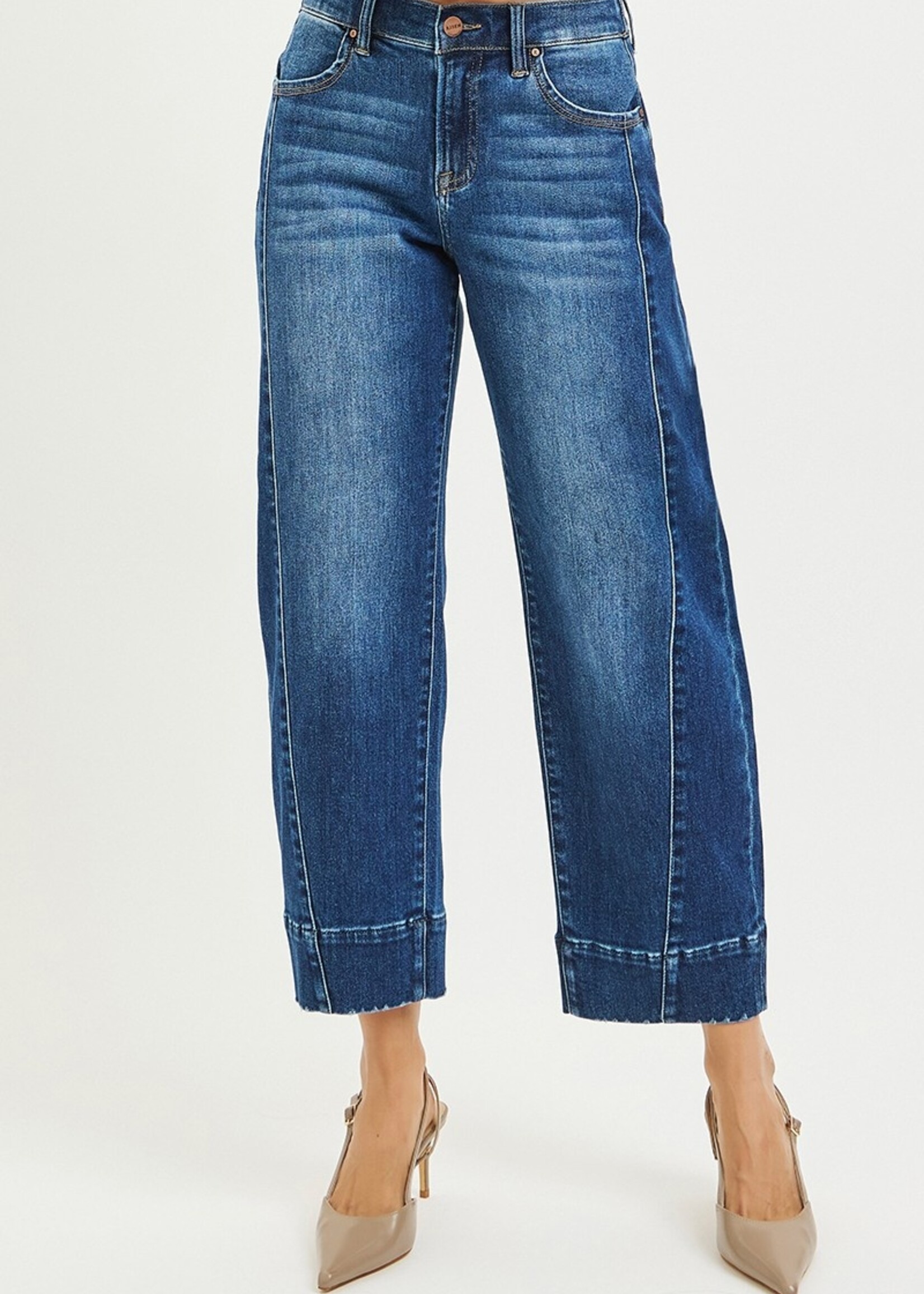 Crop barrel jean