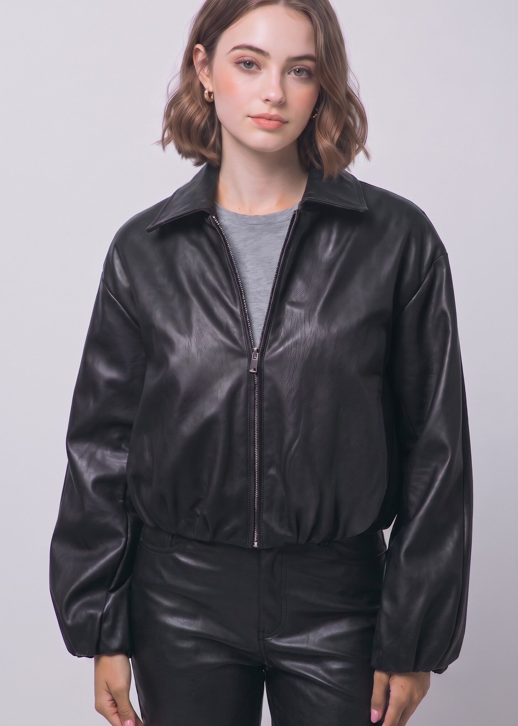 Leather bubble jacket +2 colors