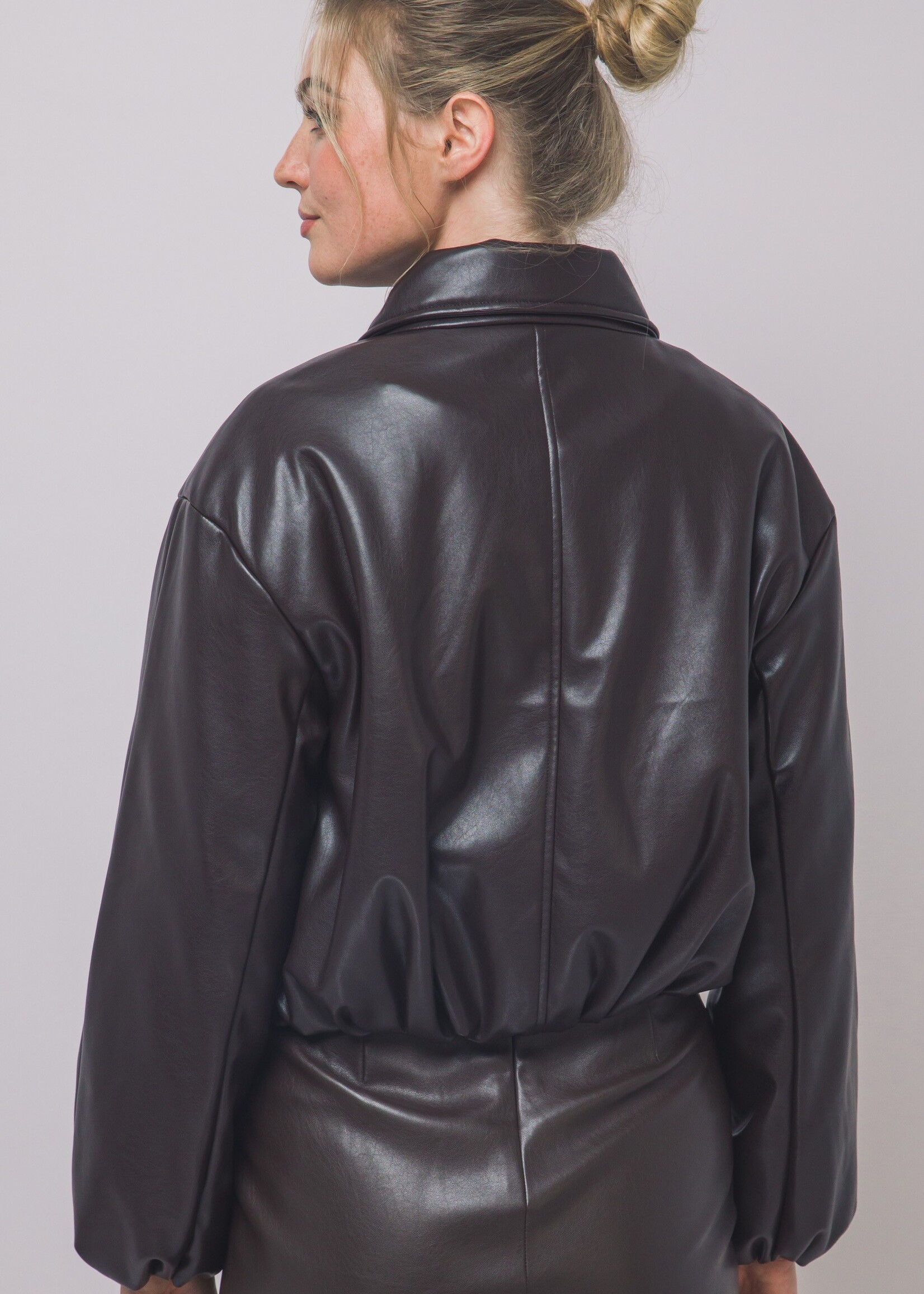 Leather bubble jacket +2 colors