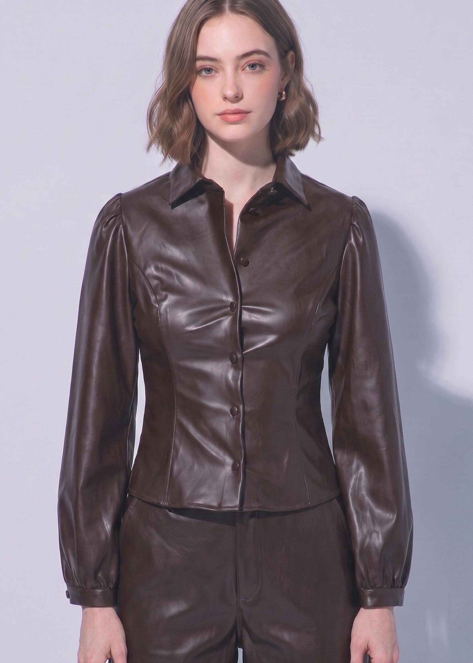 Leather button down +2 colors