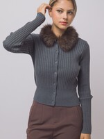 Fur trim cardigan +2 colors