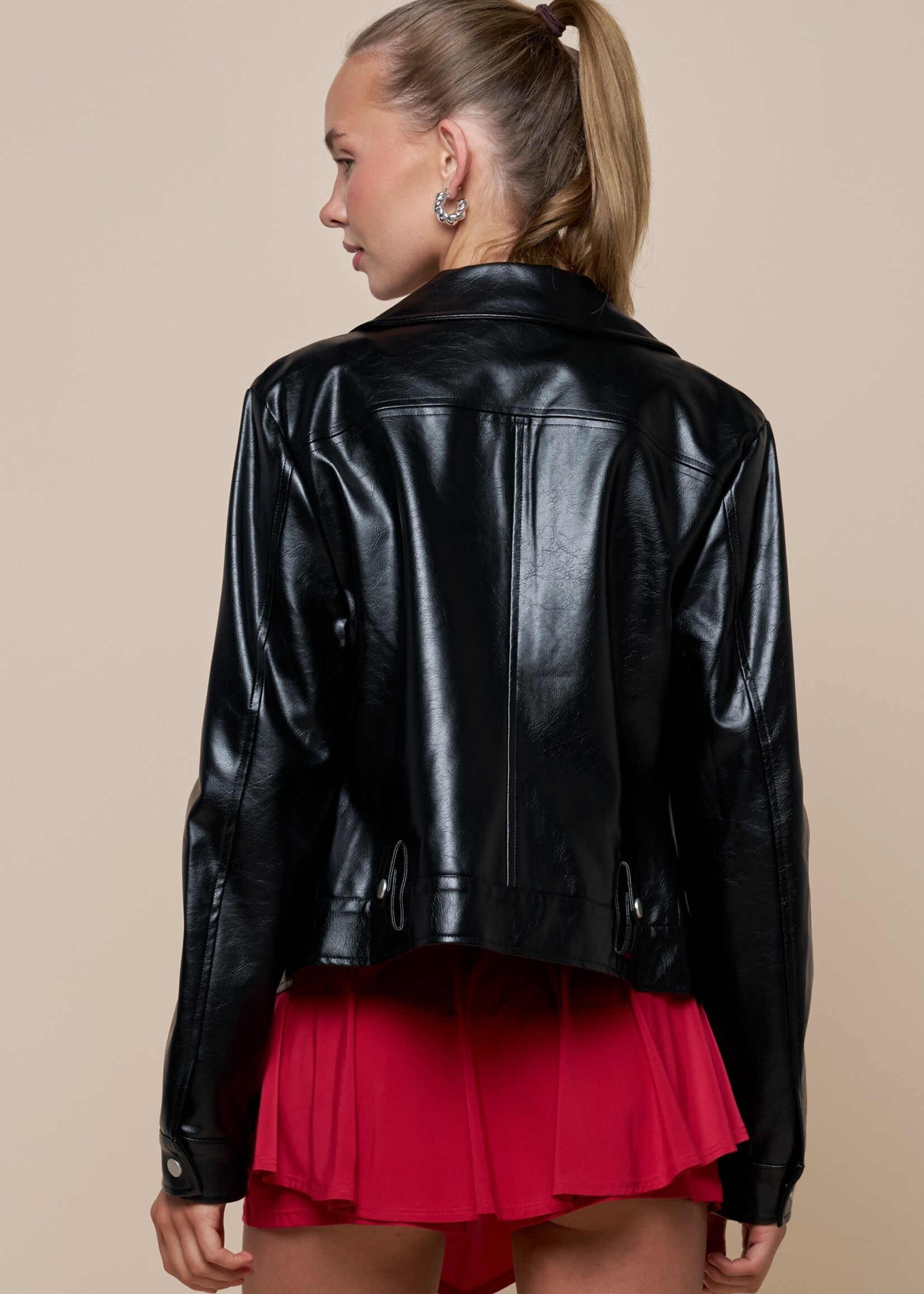 Leather motorcycle jacket