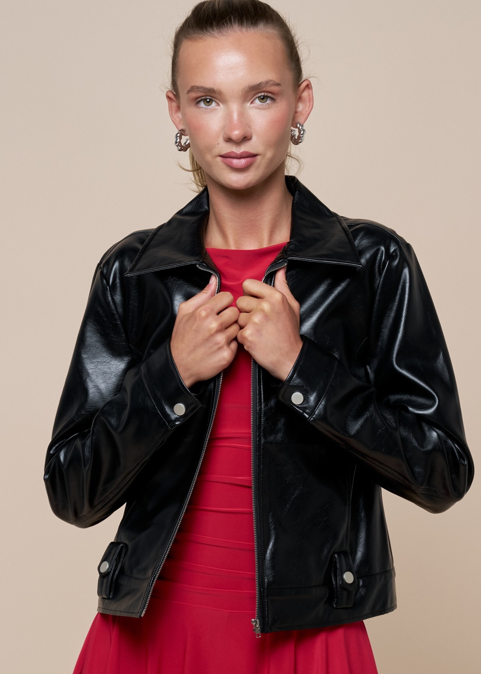 Leather motorcycle jacket