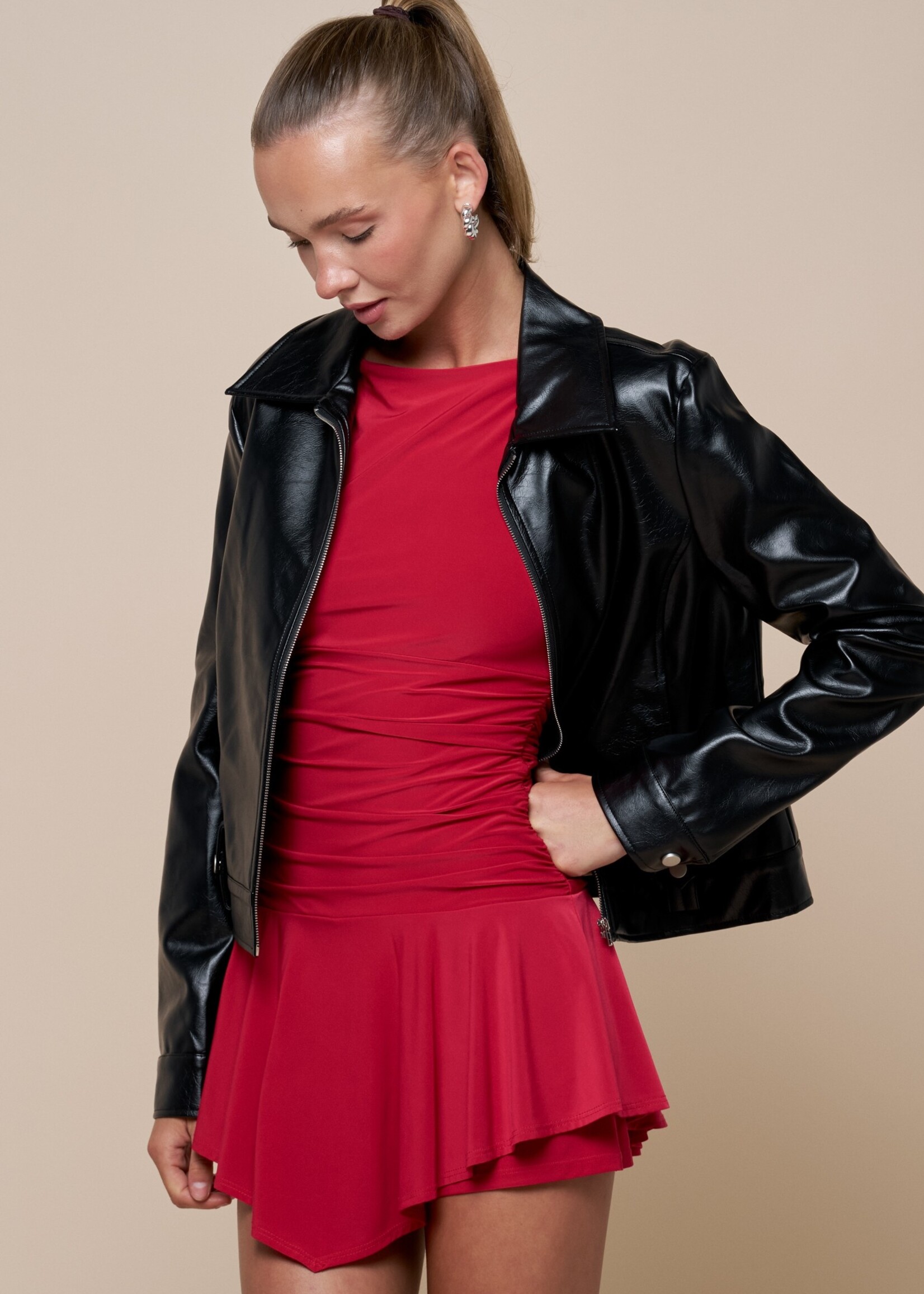 Leather motorcycle jacket