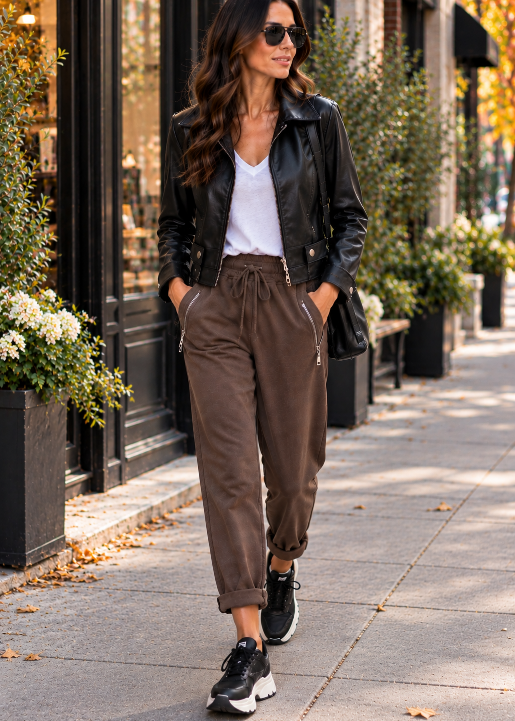 Leather motorcycle jacket