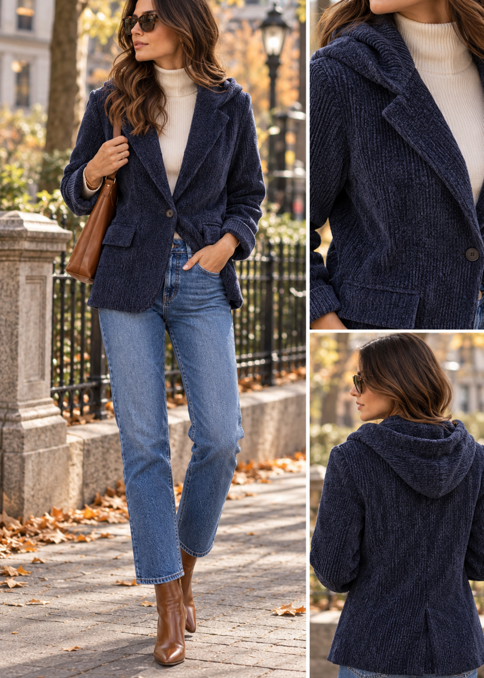 Hooded blazer +3 colors
