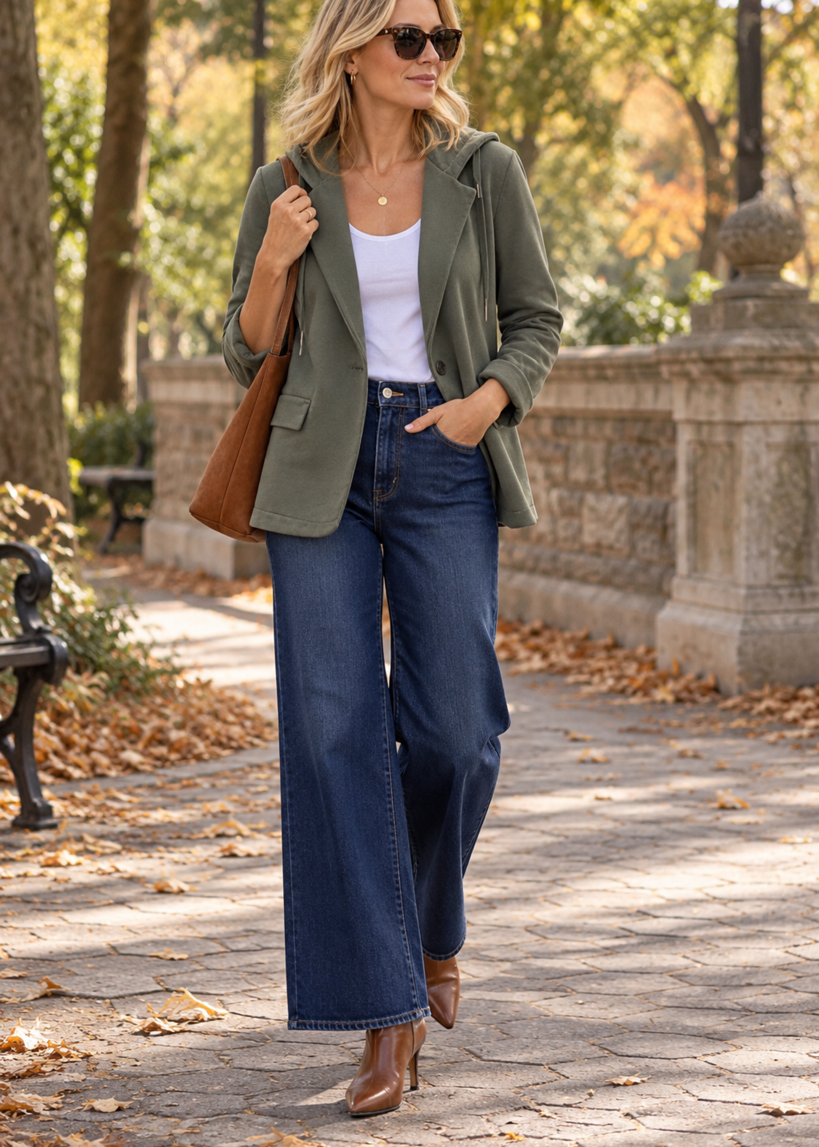 Sweat hooded blazer +2 colors