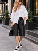 Leather short pant