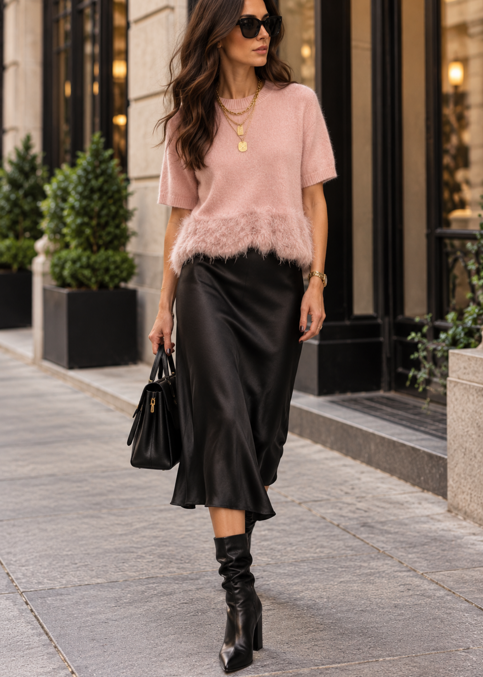 Fur hem top +3 colors