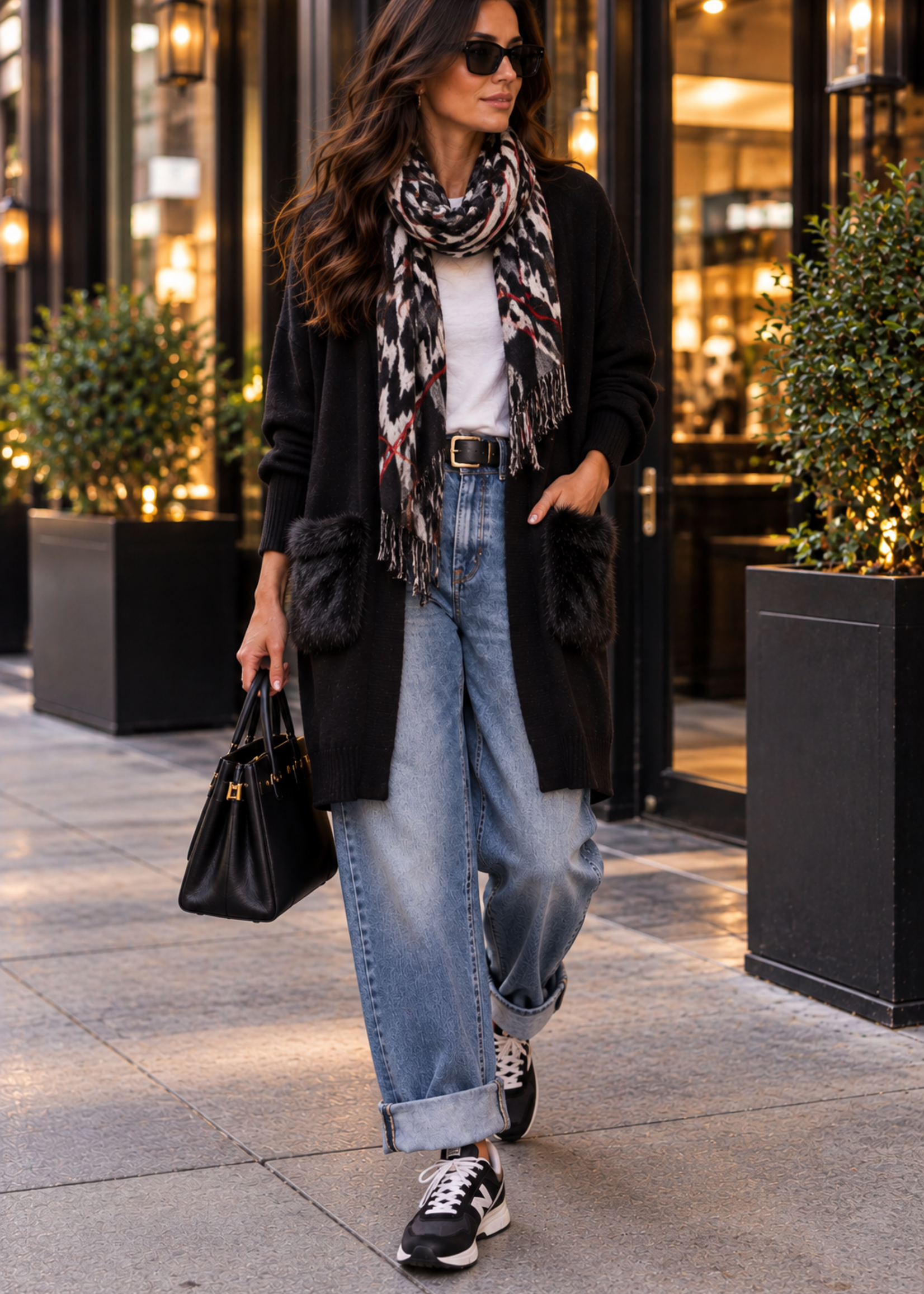 Fur pockets cardigan