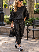 Leather puff sleeve +2 colors
