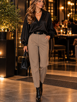 Slim ponte belt loop pant +2 colors