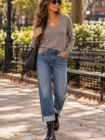 Ribbed V tee +4 colors