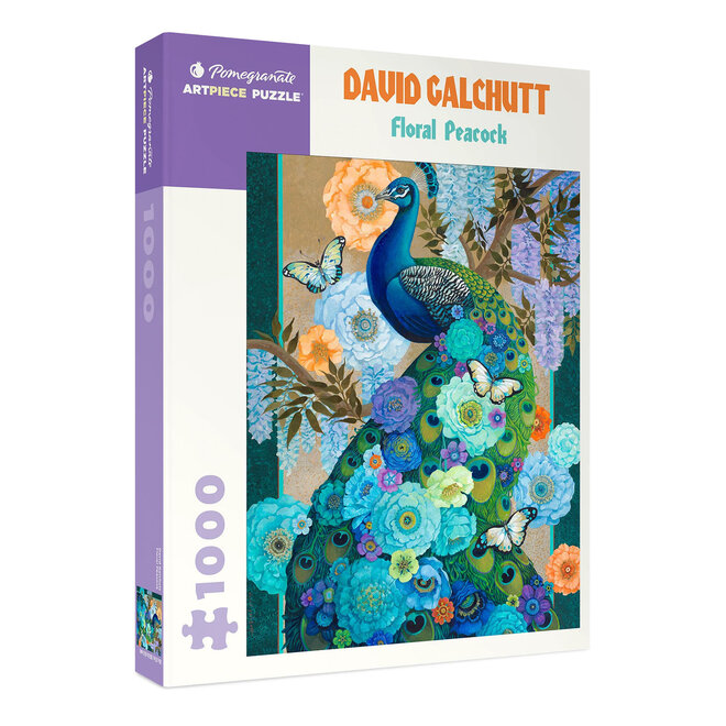 Pomegranate Puzzles - David Galchutt: Floral Peacock (1000 pcs)