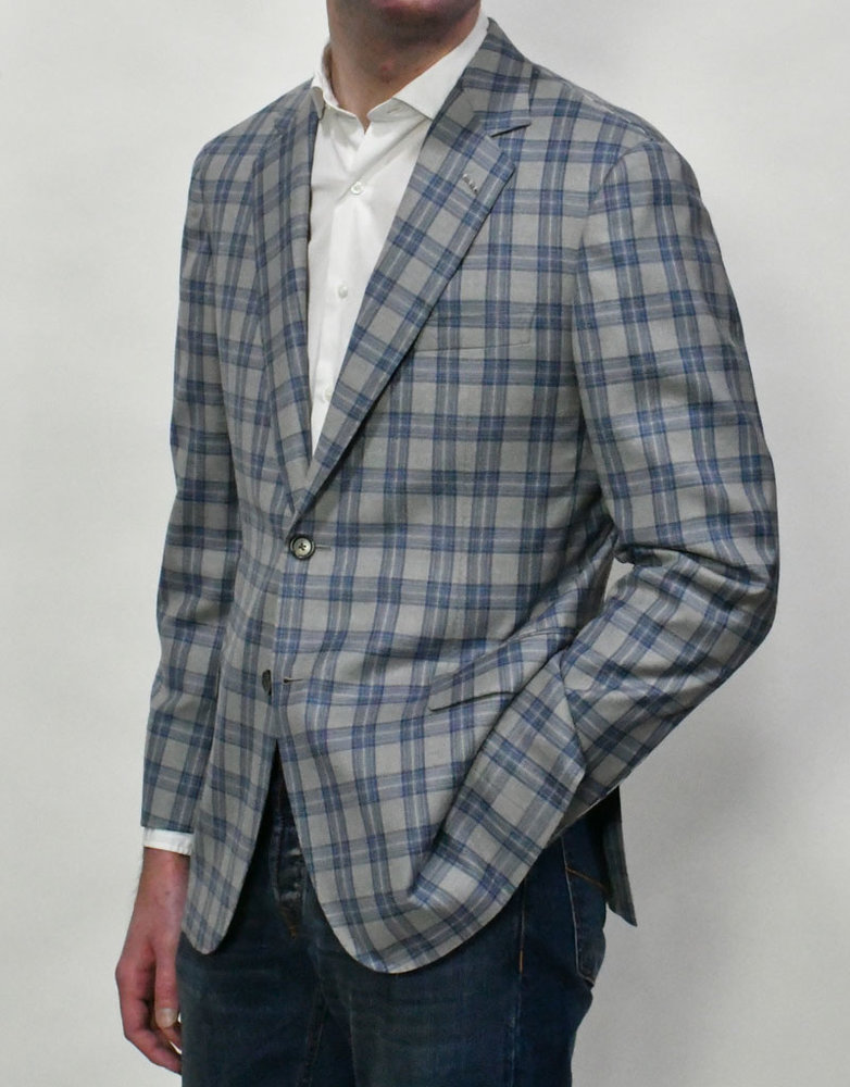 Castangia Castangia Blue Grey Glen Plaid  Sport Coat