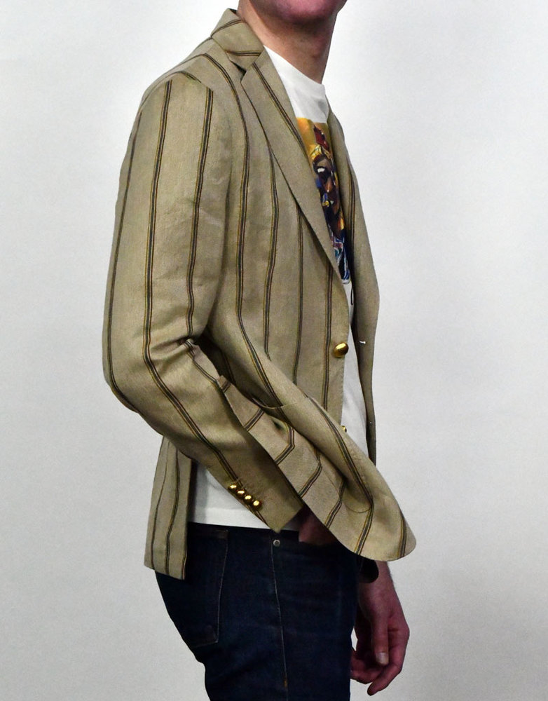 Lardini Lardini Tan Stripe Linen Sportcoat