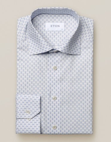 Eton Eton Contemporary Fit Blue Fancy Print