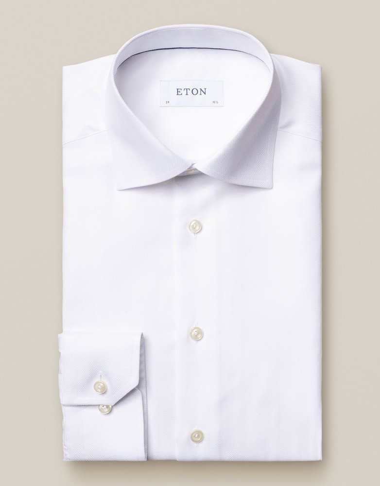 Eton Eton Slim Fit Dress Shirt Herringbone Pattern