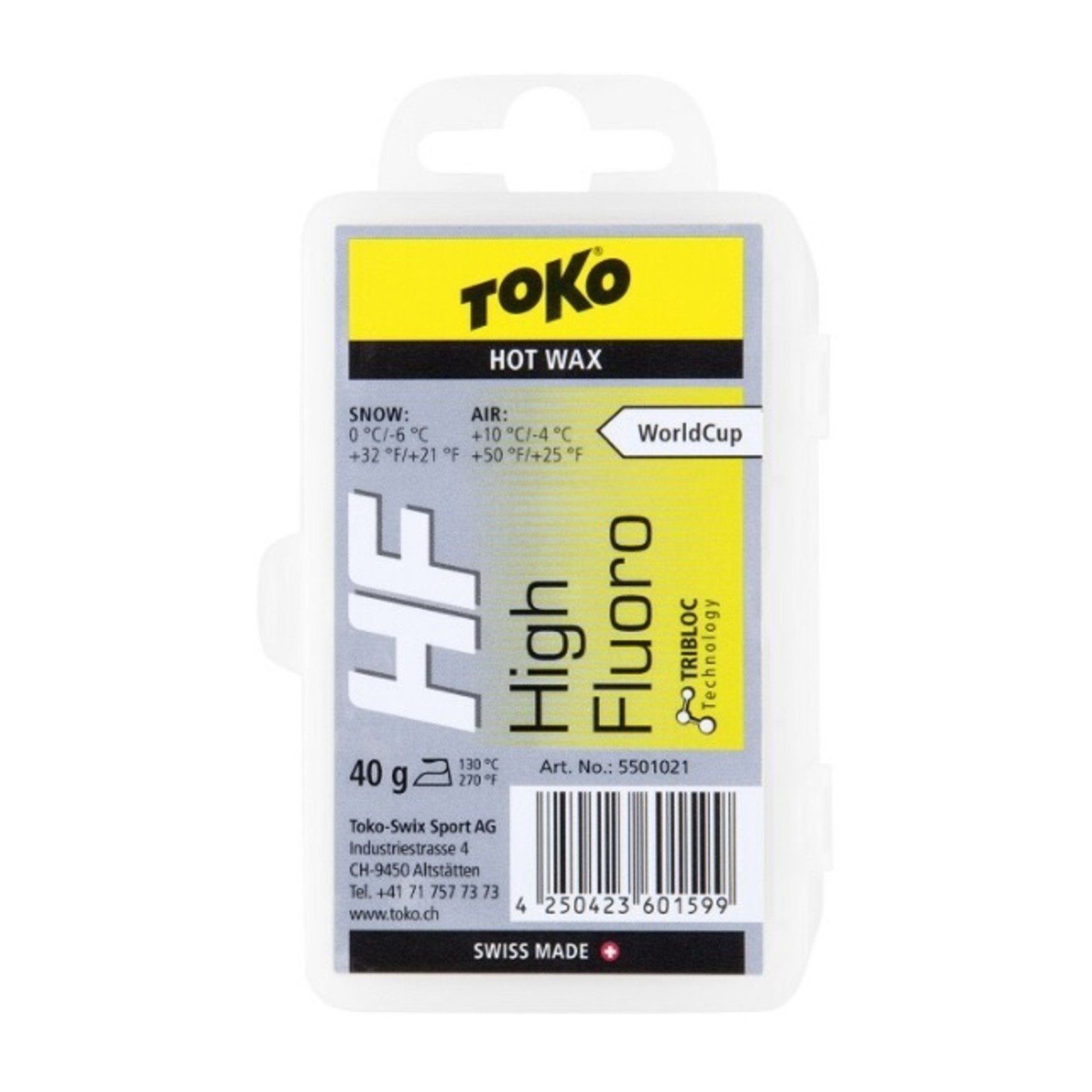 Toko Toko HF Wax Yellow (0 to -6), 40g - Parry Sound Bikes