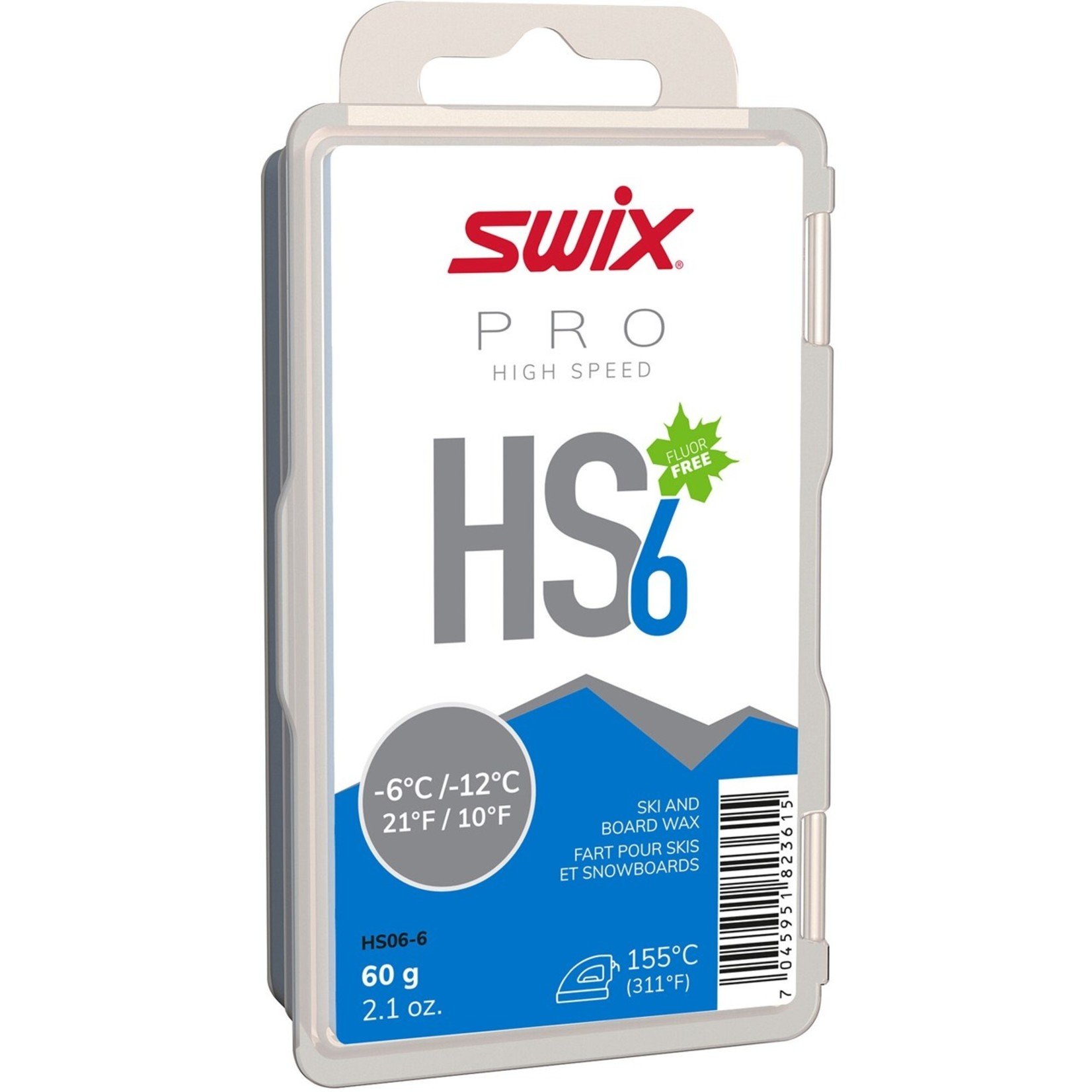 Swix Swix Pro HS6 Blue -6°/-12°C Glide Wax, Fluor Free 60g