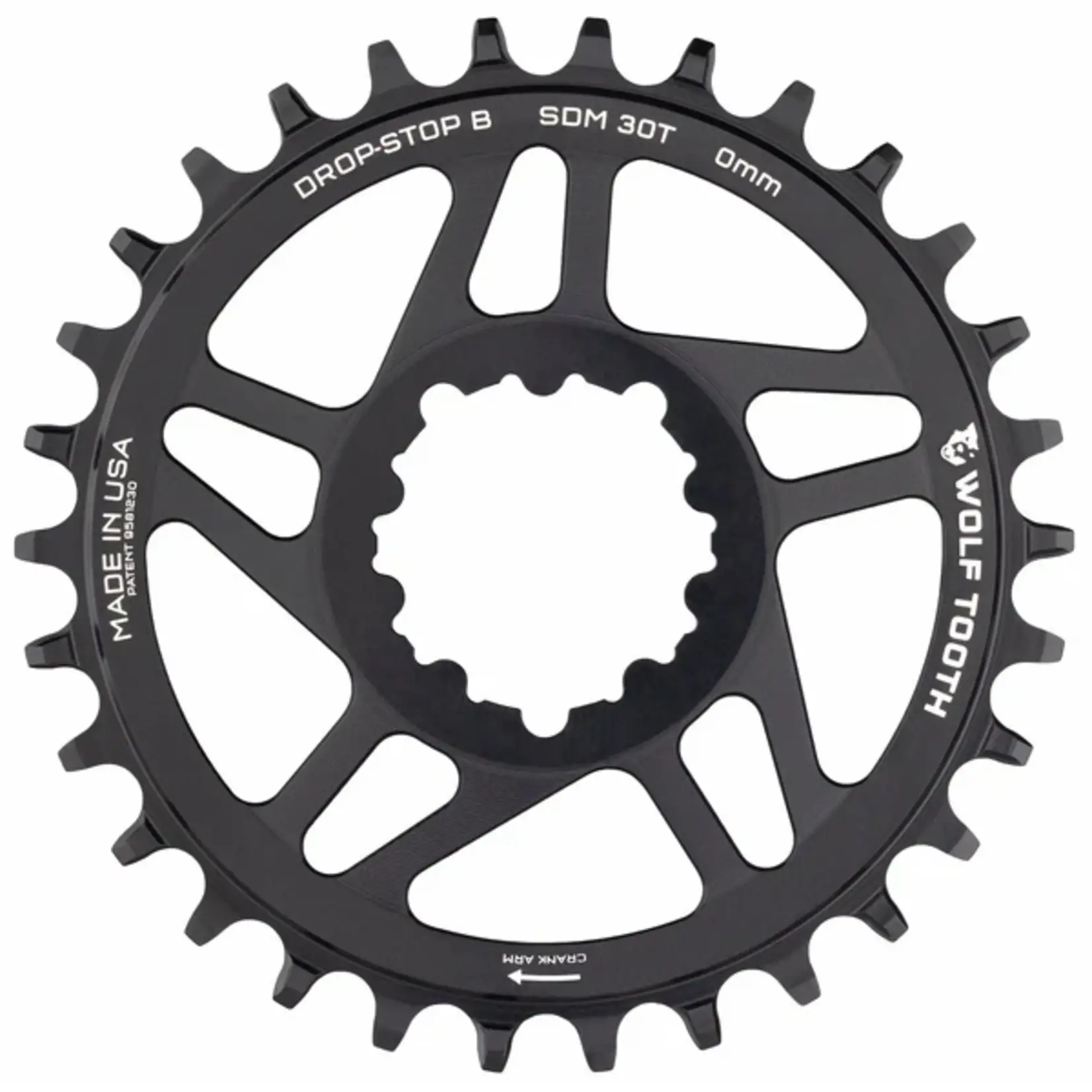 Wolf Tooth Components Wolf Tooth Drop-Stop Direct Mount Chainring 30T Black