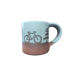 Muddy Handshake Parry Sound Bikes Handmade Pottery Mug Gray