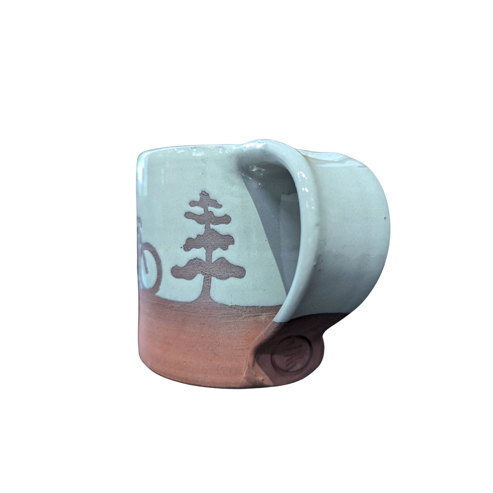 Muddy Handshake Parry Sound Bikes Handmade Pottery Mug Gray