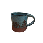 Muddy Handshake Parry Sound Bikes Handmade Pottery Mug Lake Blue