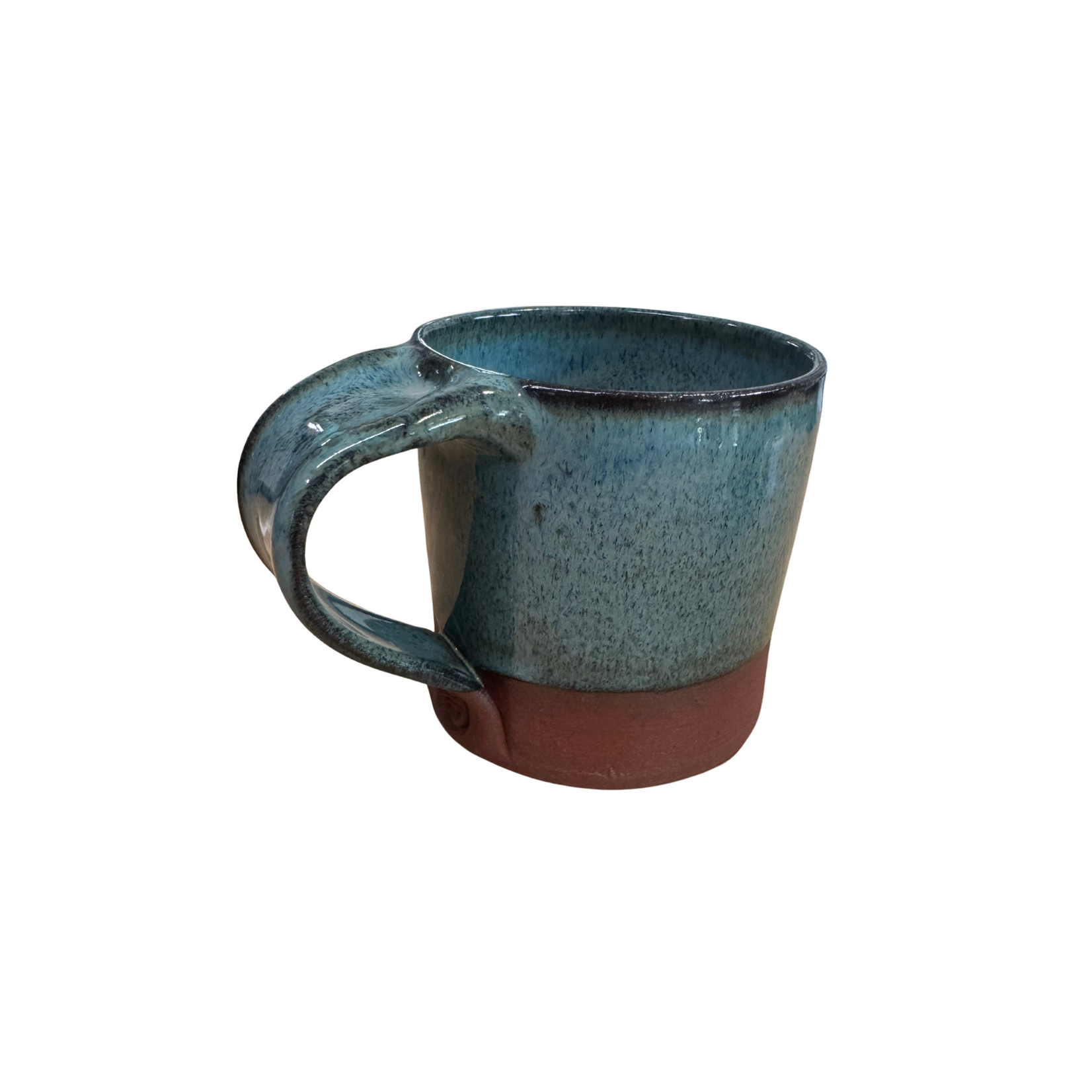 Muddy Handshake Parry Sound Bikes Handmade Pottery Mug Lake Blue
