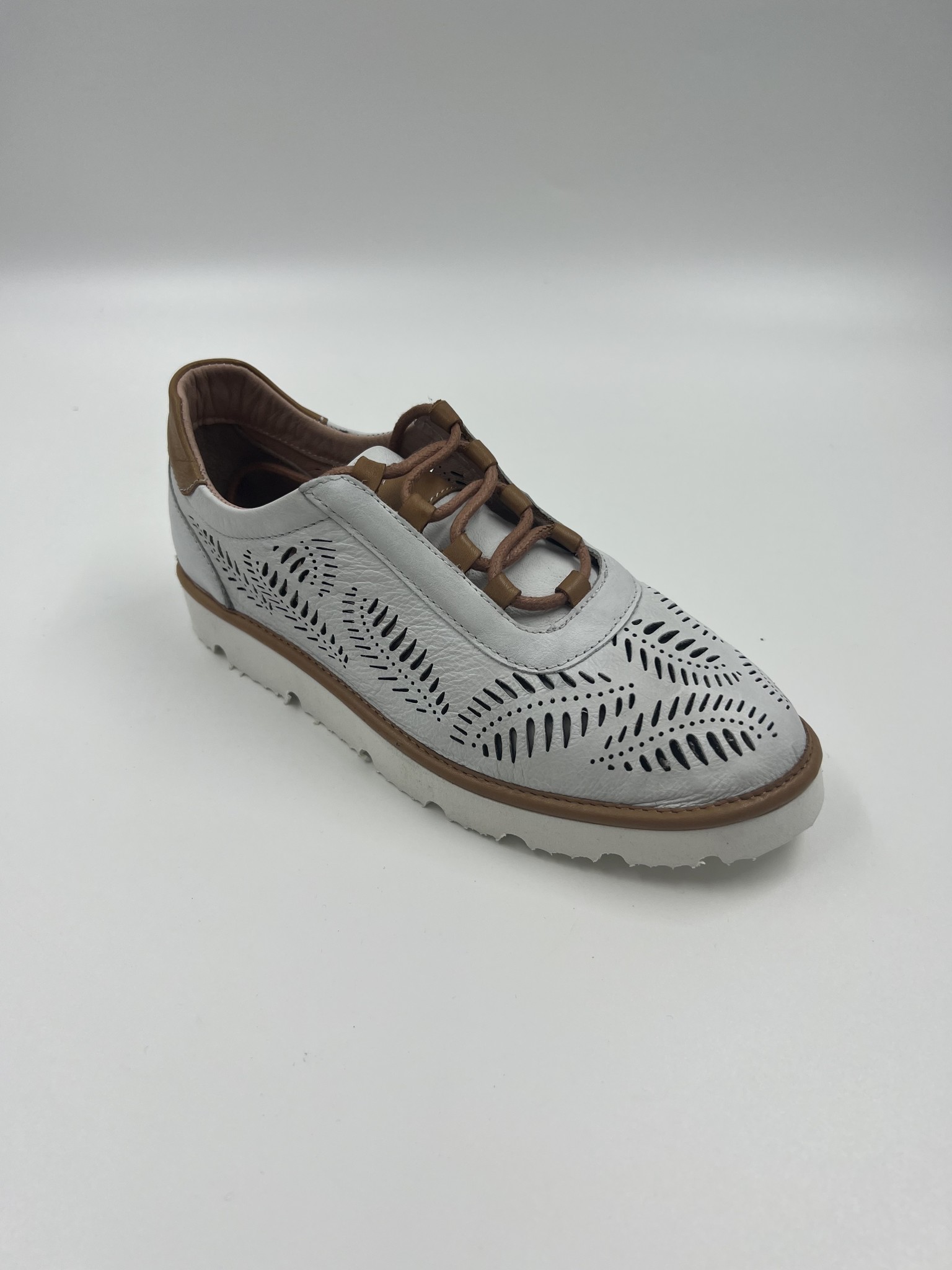 CAGIVA WHITE PERF. SNEAKER - Alexandria's Shoes for Women