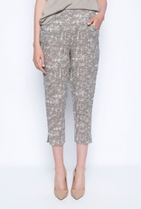 Pull-On Cropped Pants With Button Detail