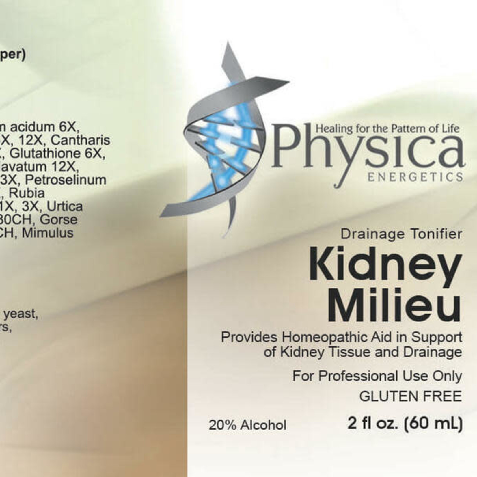 Physica Kidney Milieu Homeopathic Tincture
