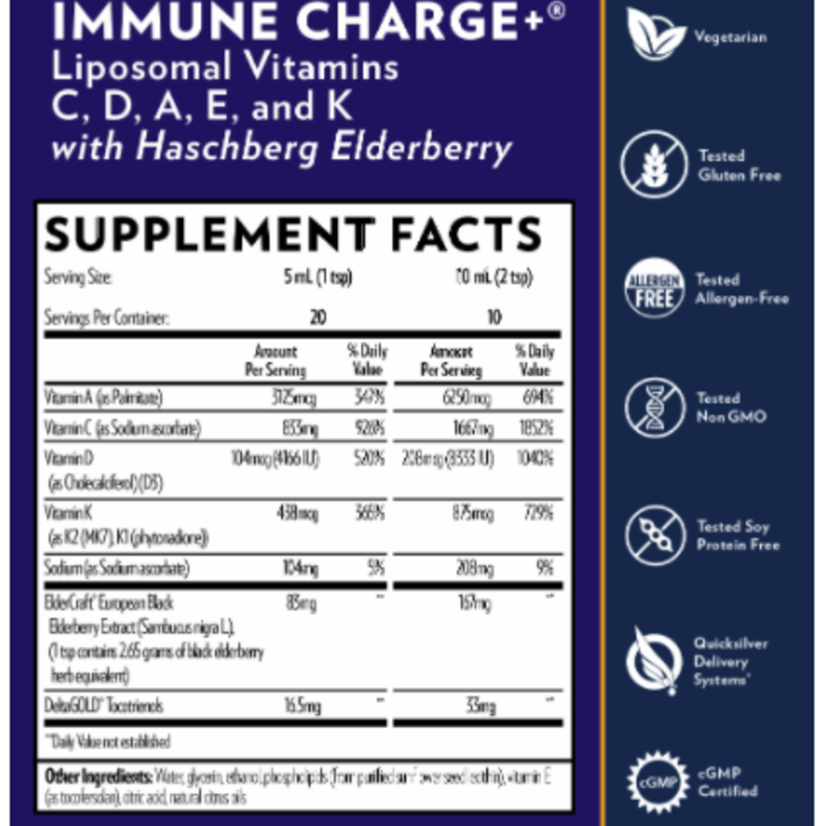 Quicksilver Immune Charge+ 100mL Bottle - refrigerate after opening