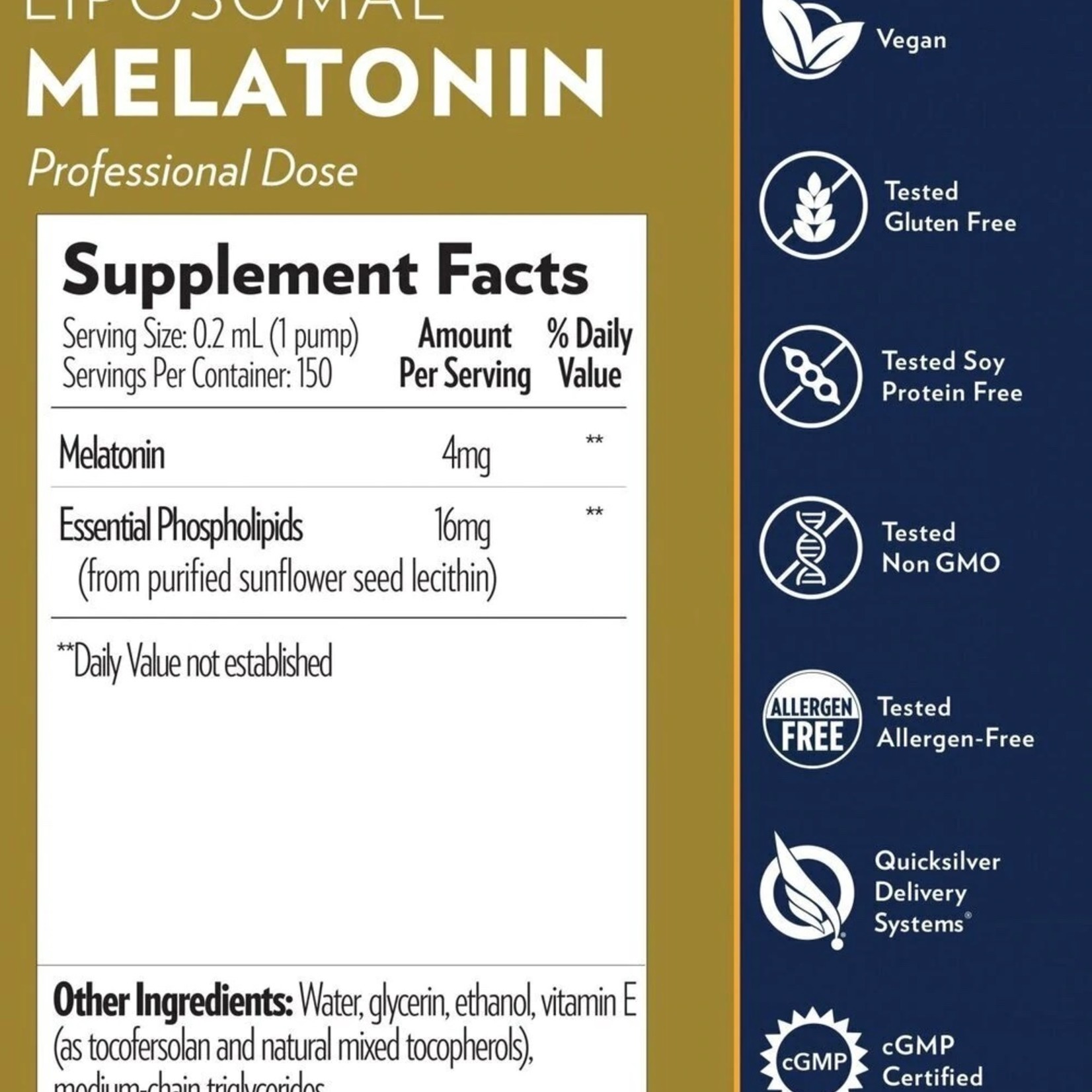 Quicksilver Liposomal Melatonin - Nanoemulsified Professional Dose 30mL