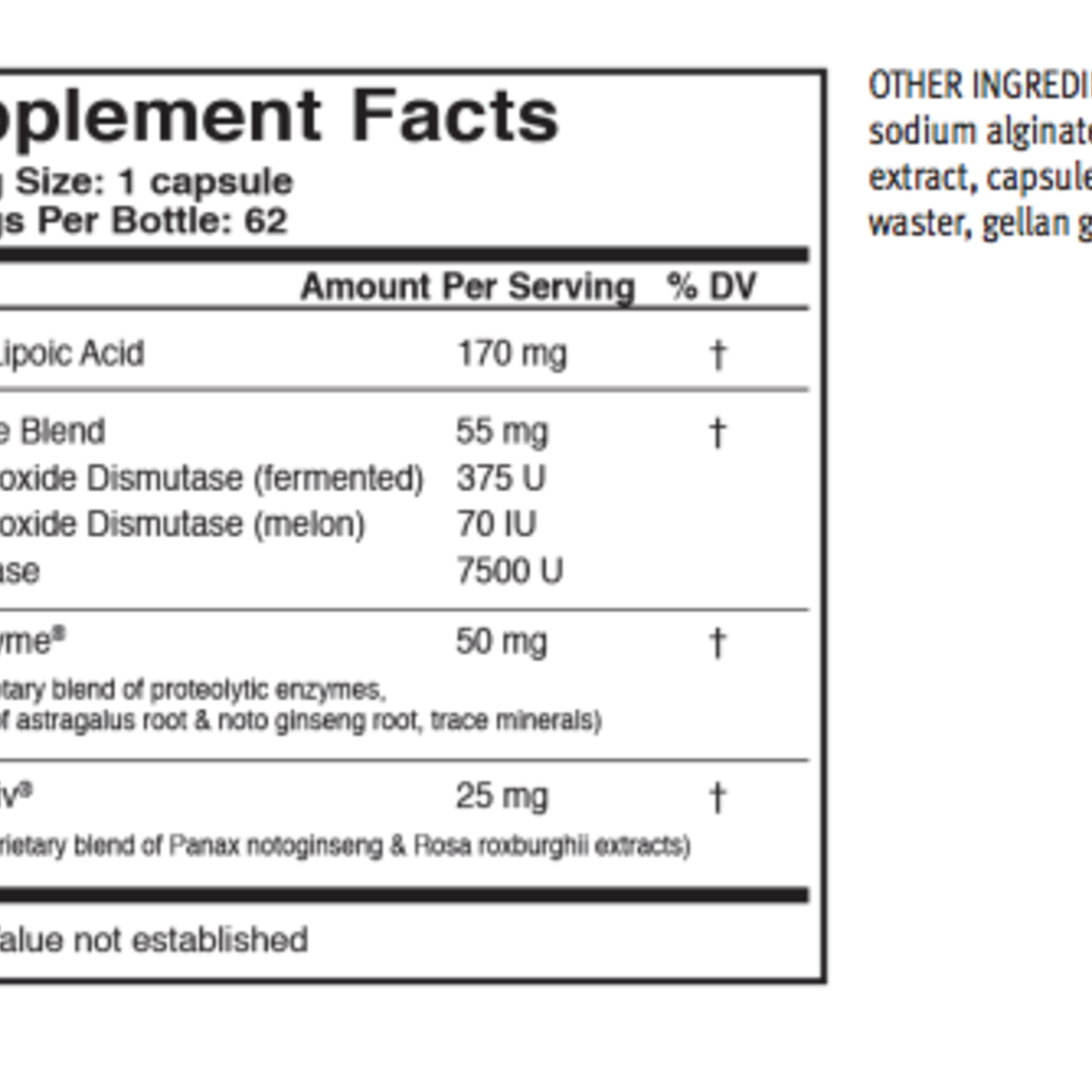 US Enzymes Youthxym 62C