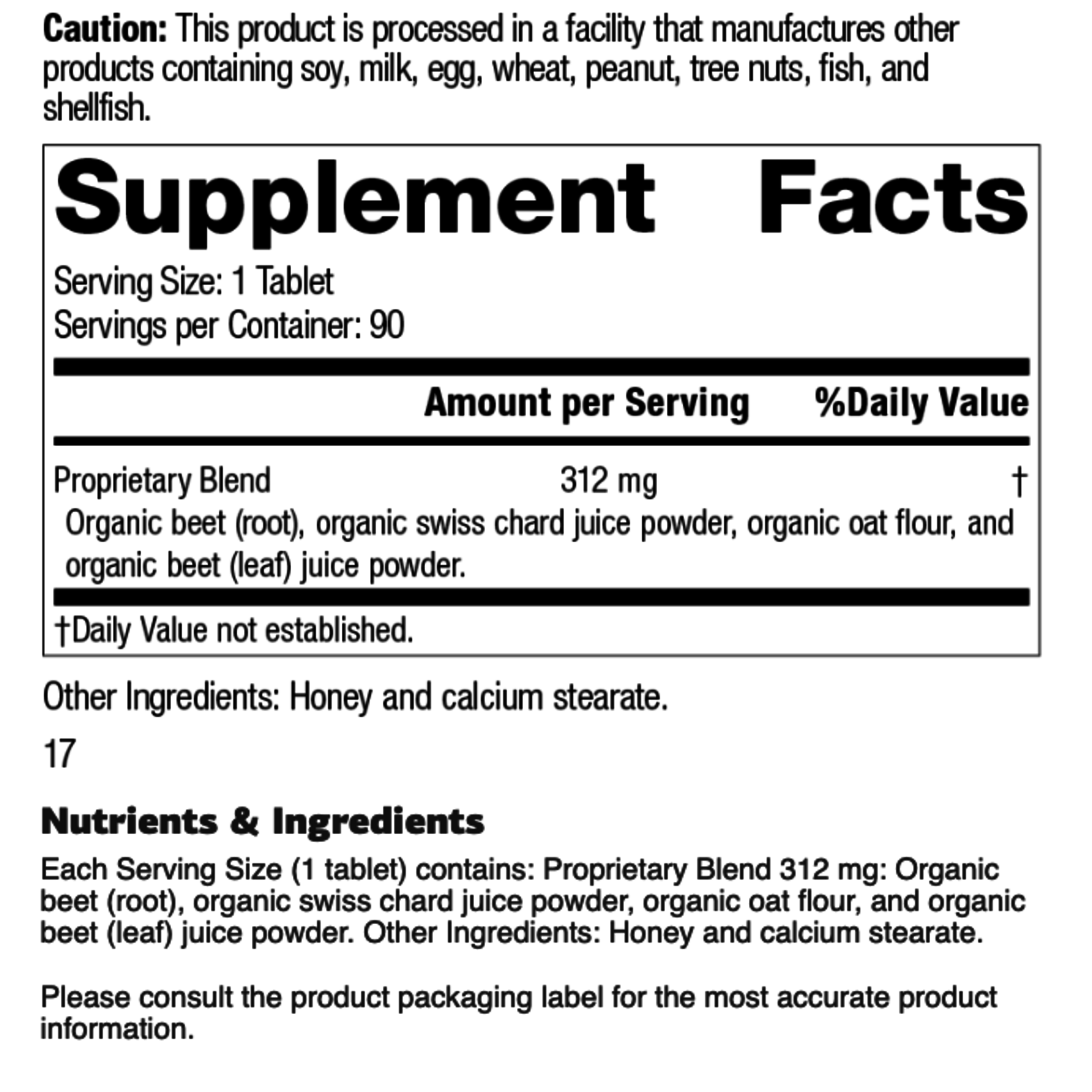 Standard Process Betafood®, 180 tablets