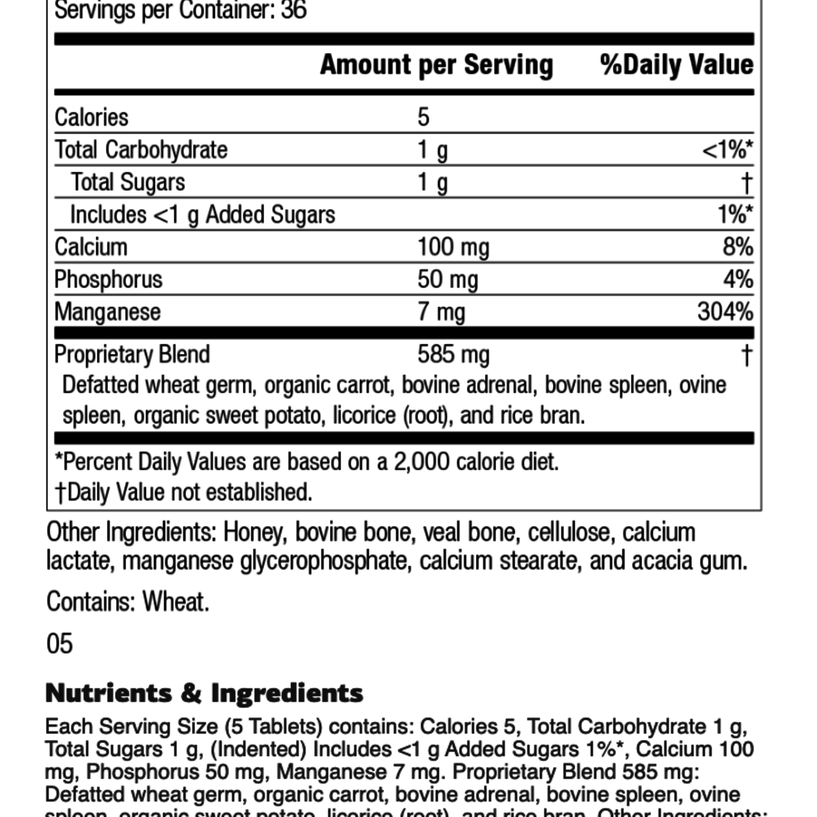 Standard Process Bio-Dent®, 800 tablets