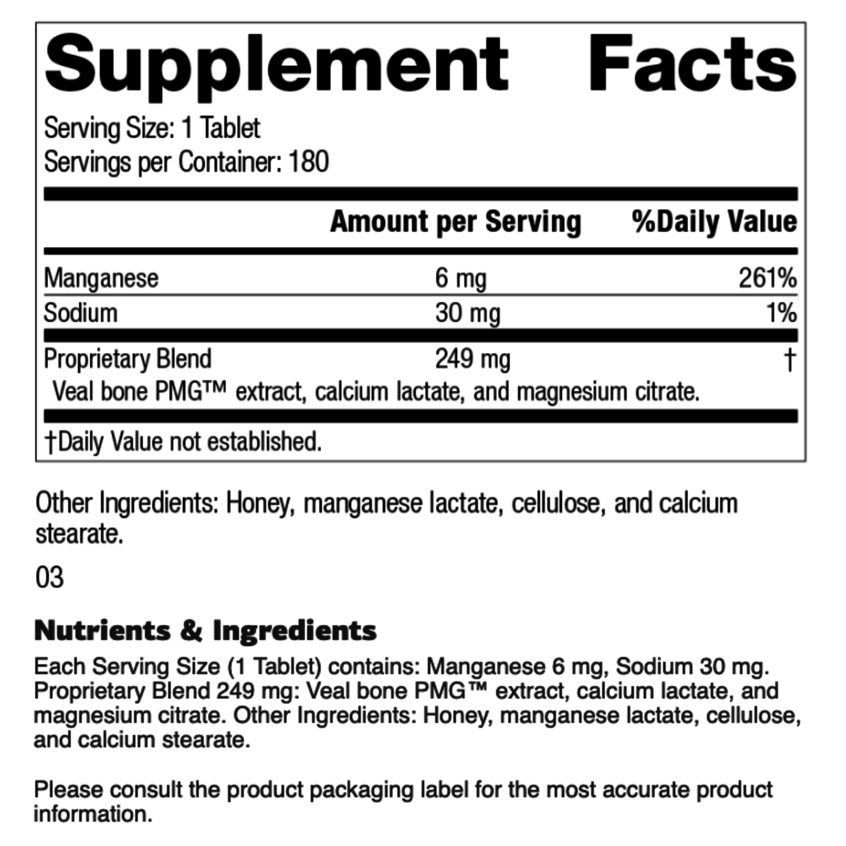 Standard Process Biost®, 180 tablets