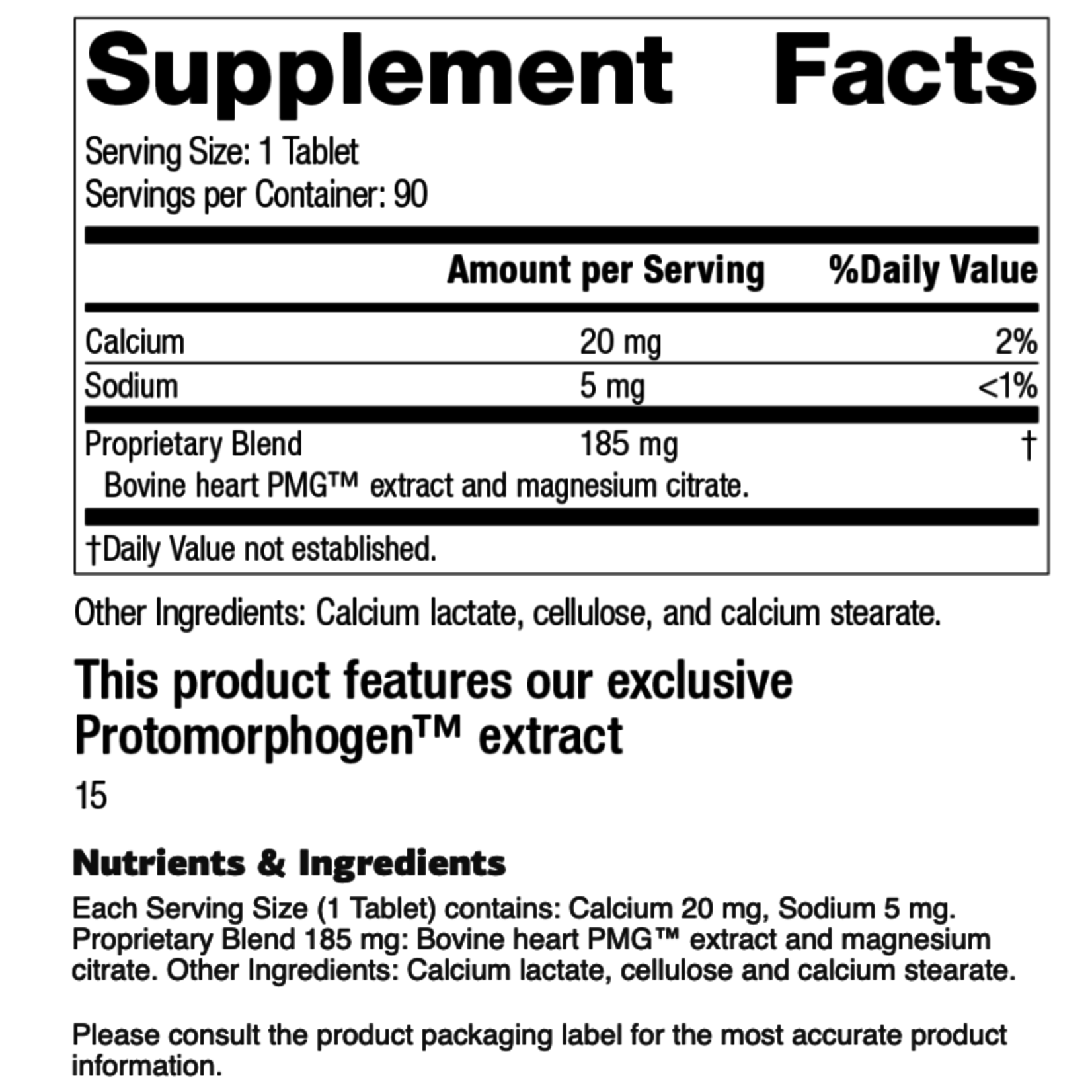 Standard Process Cardiotrophin PMG®, 90tablets