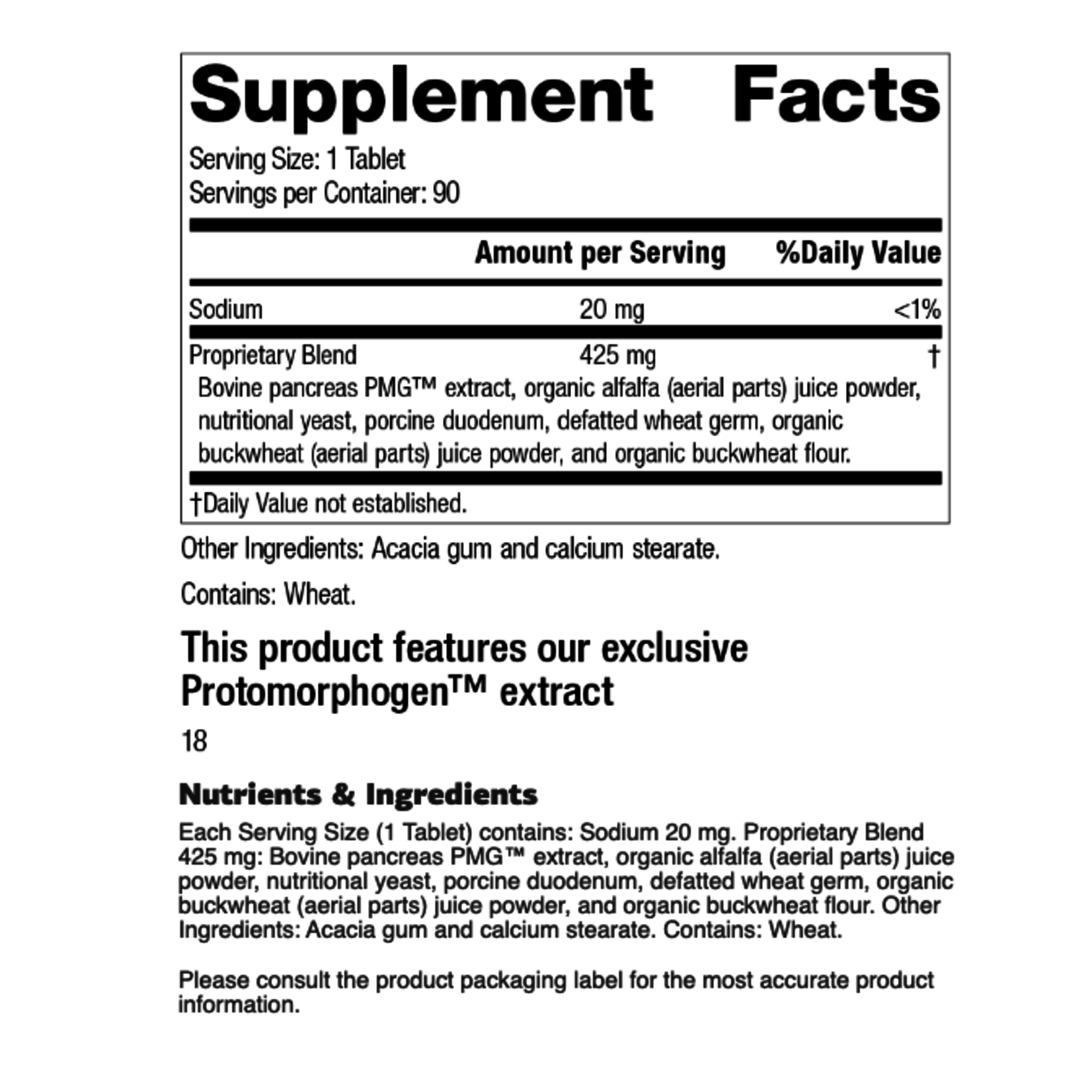 Standard Process Pancreatrophin PMG® 90T [no longer carry - special order only]