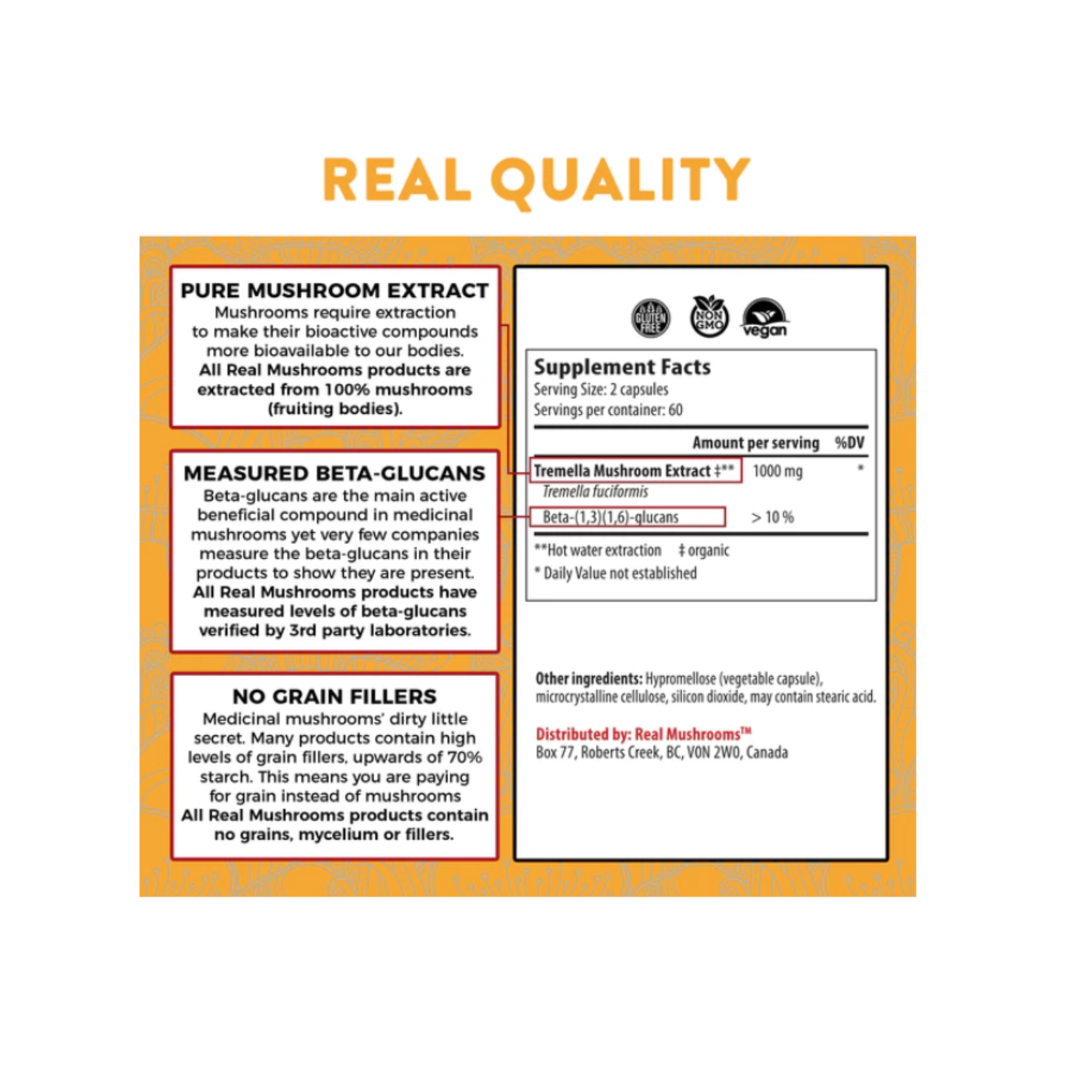 Real Mushrooms Tremella Extract 120c