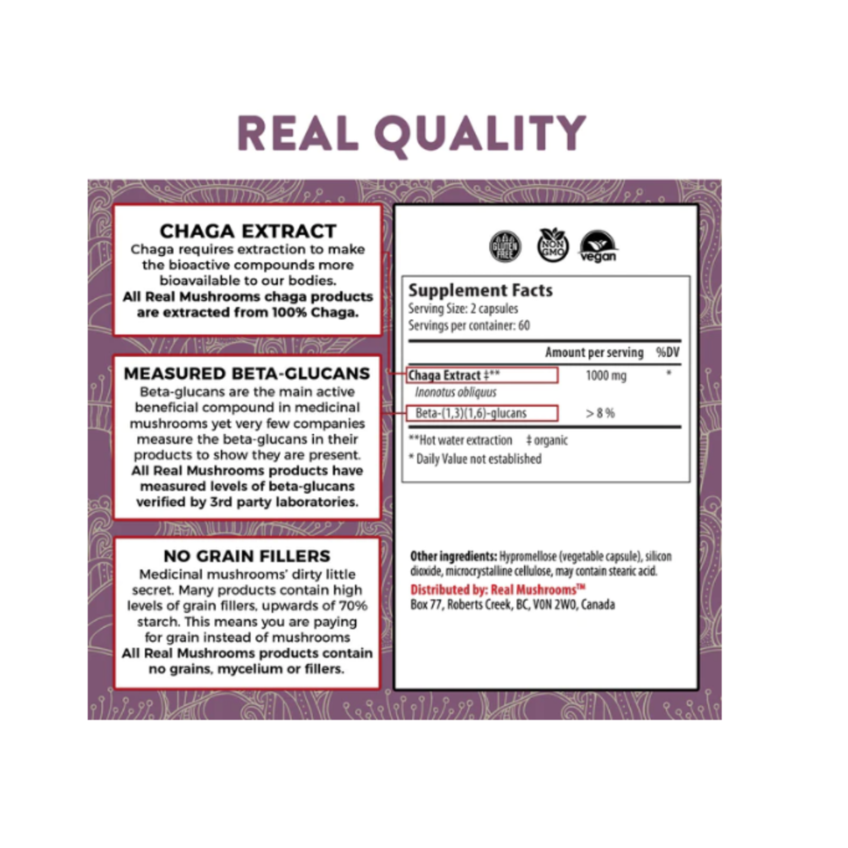 Real Mushrooms Siberian Chaga Extract 300c