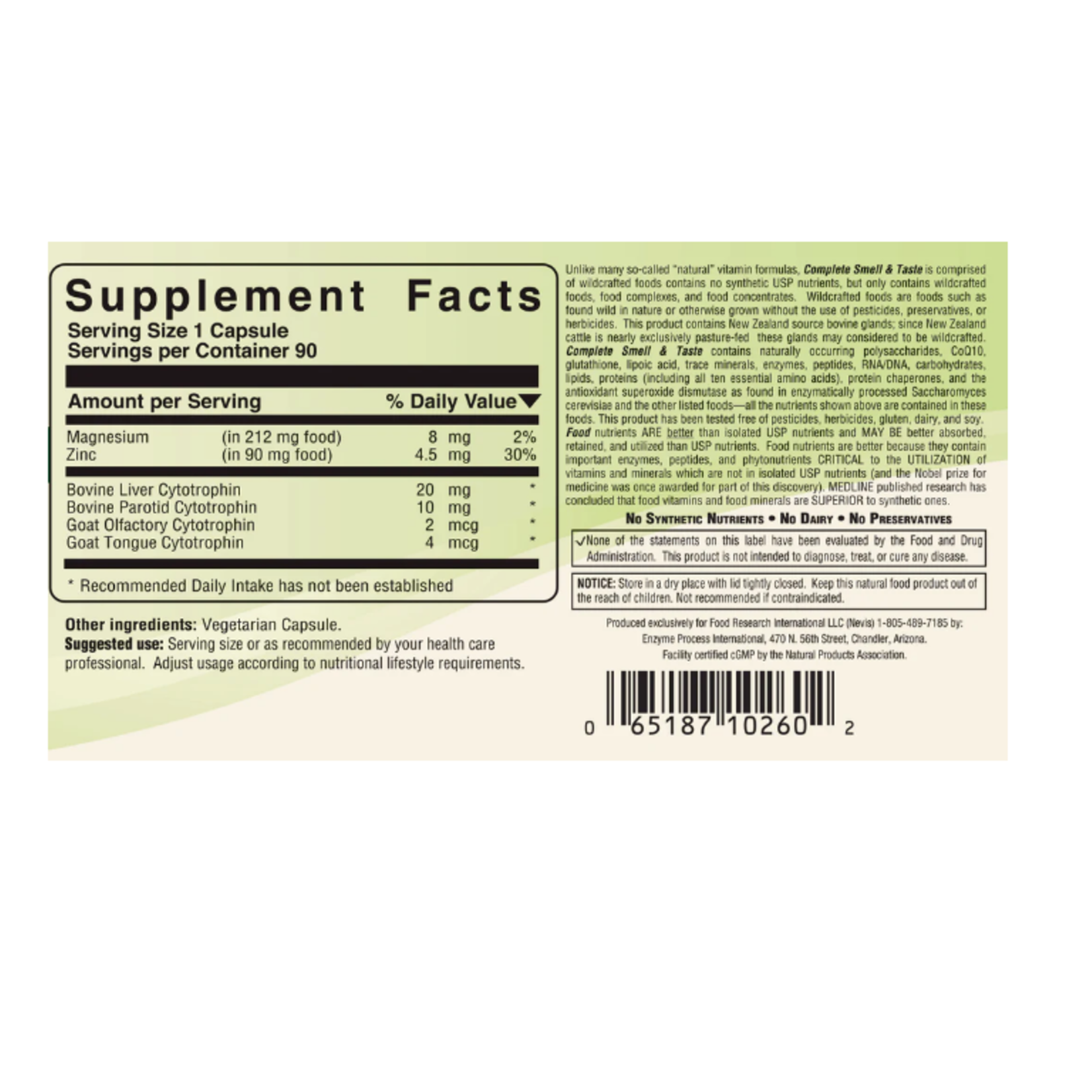 Food Research Complete Smell & Taste 90C