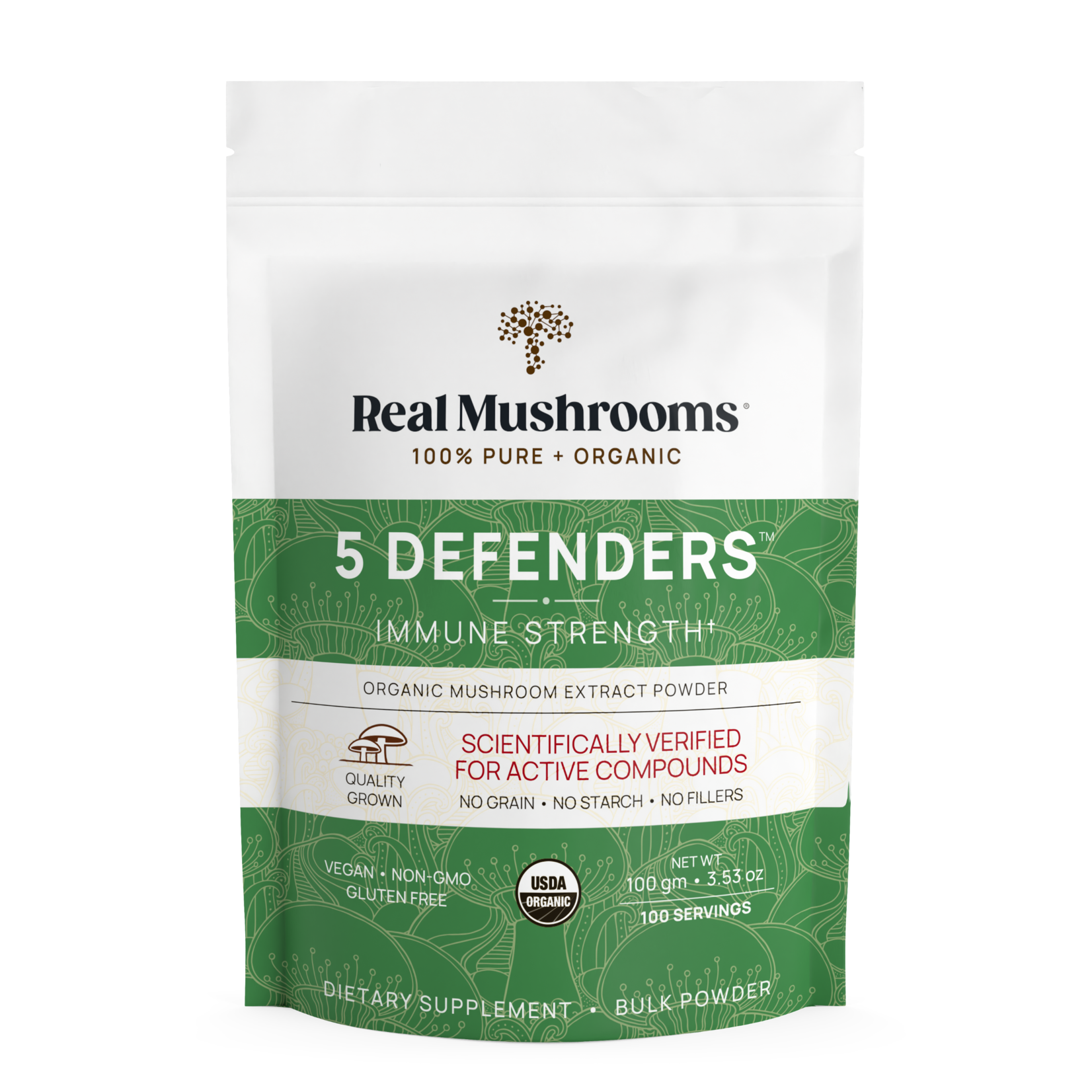 Real Mushrooms 5 Defenders for Pets – Bulk Powder 100g