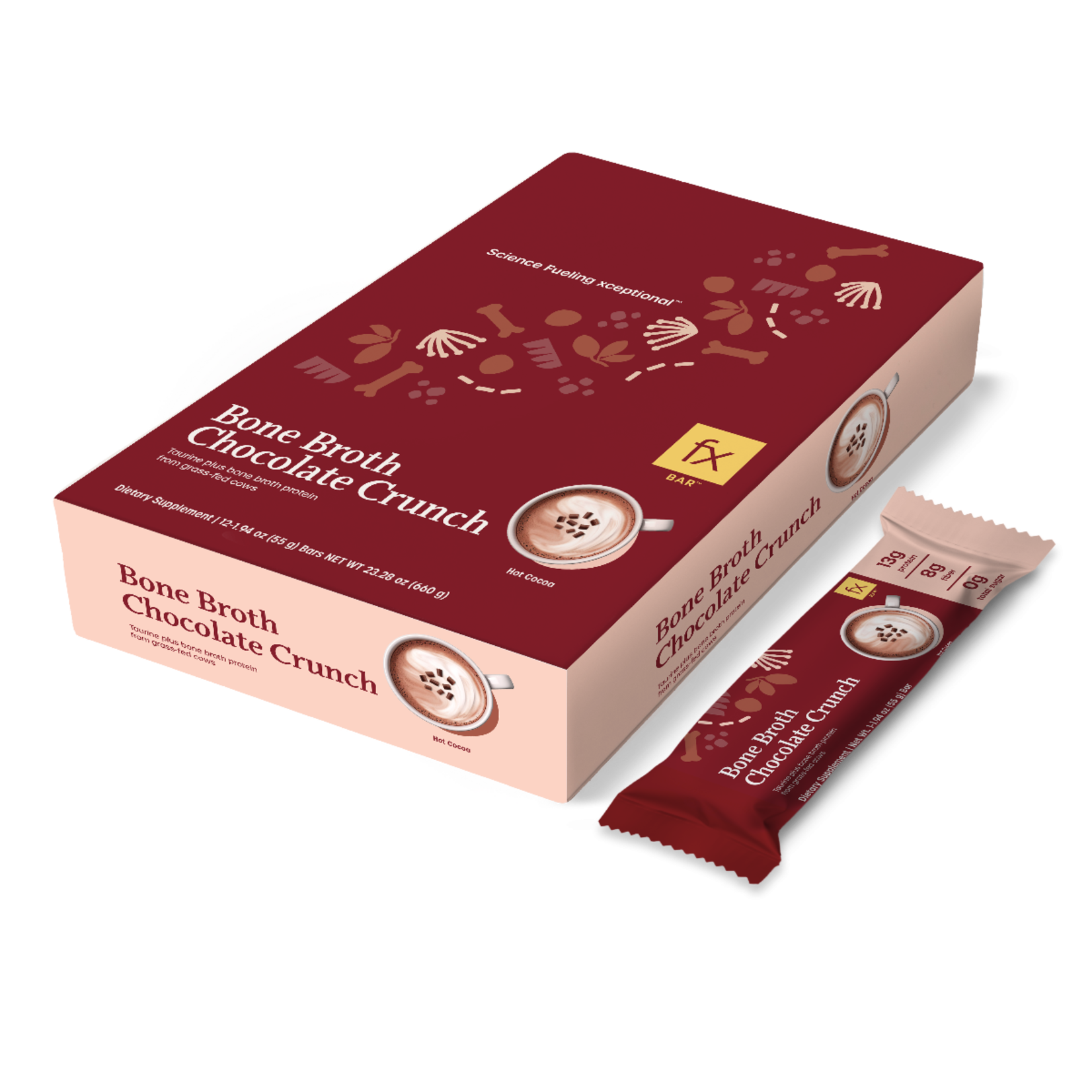 Designs for Health Bone Broth Chocolate Crunch 12 Bars