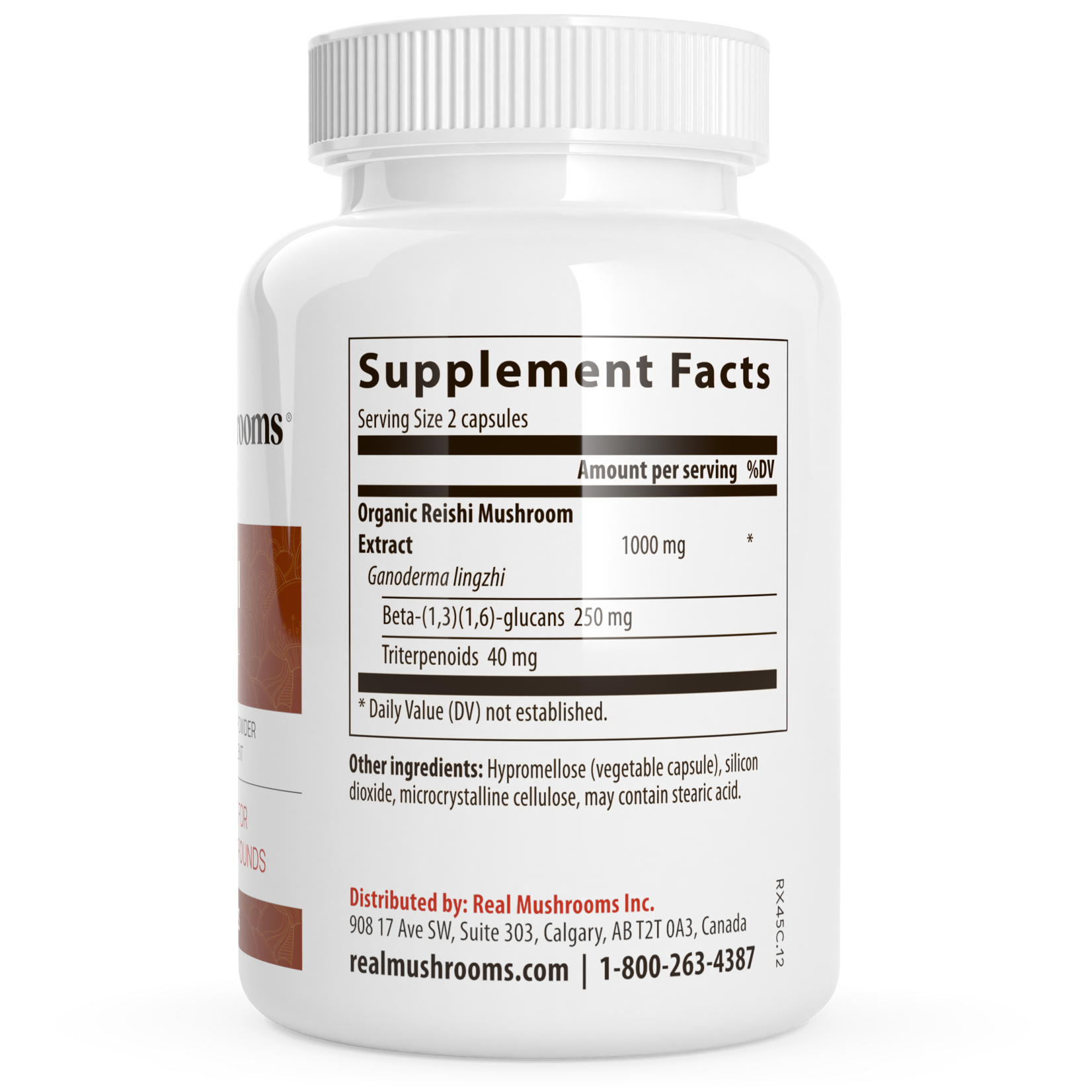 Real Mushrooms Reishi Mushroom Capsules 200c