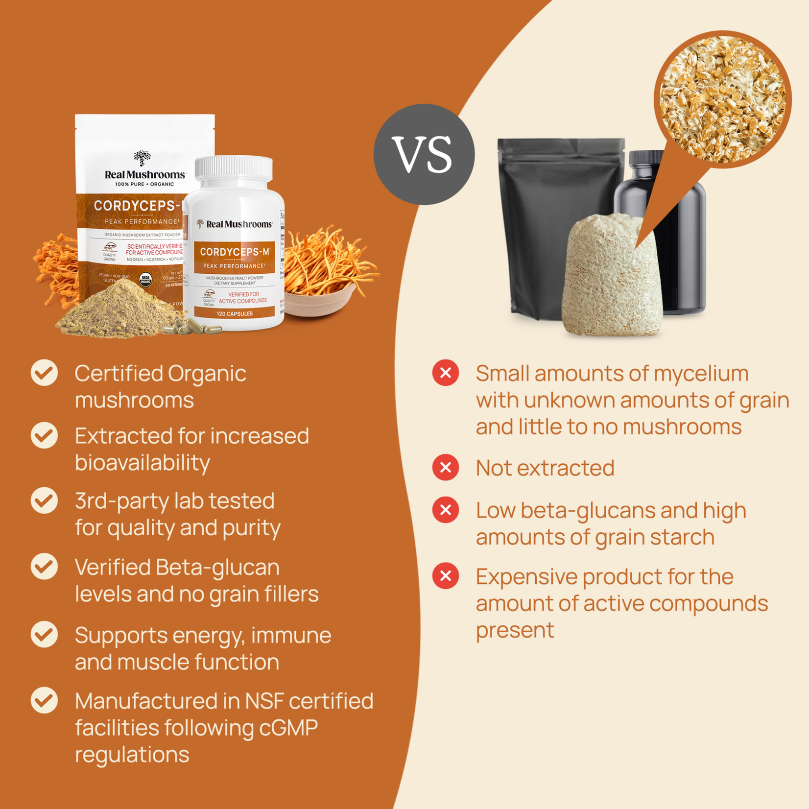 Real Mushrooms Cordyceps Mushroom Extract Powder – 150 gm