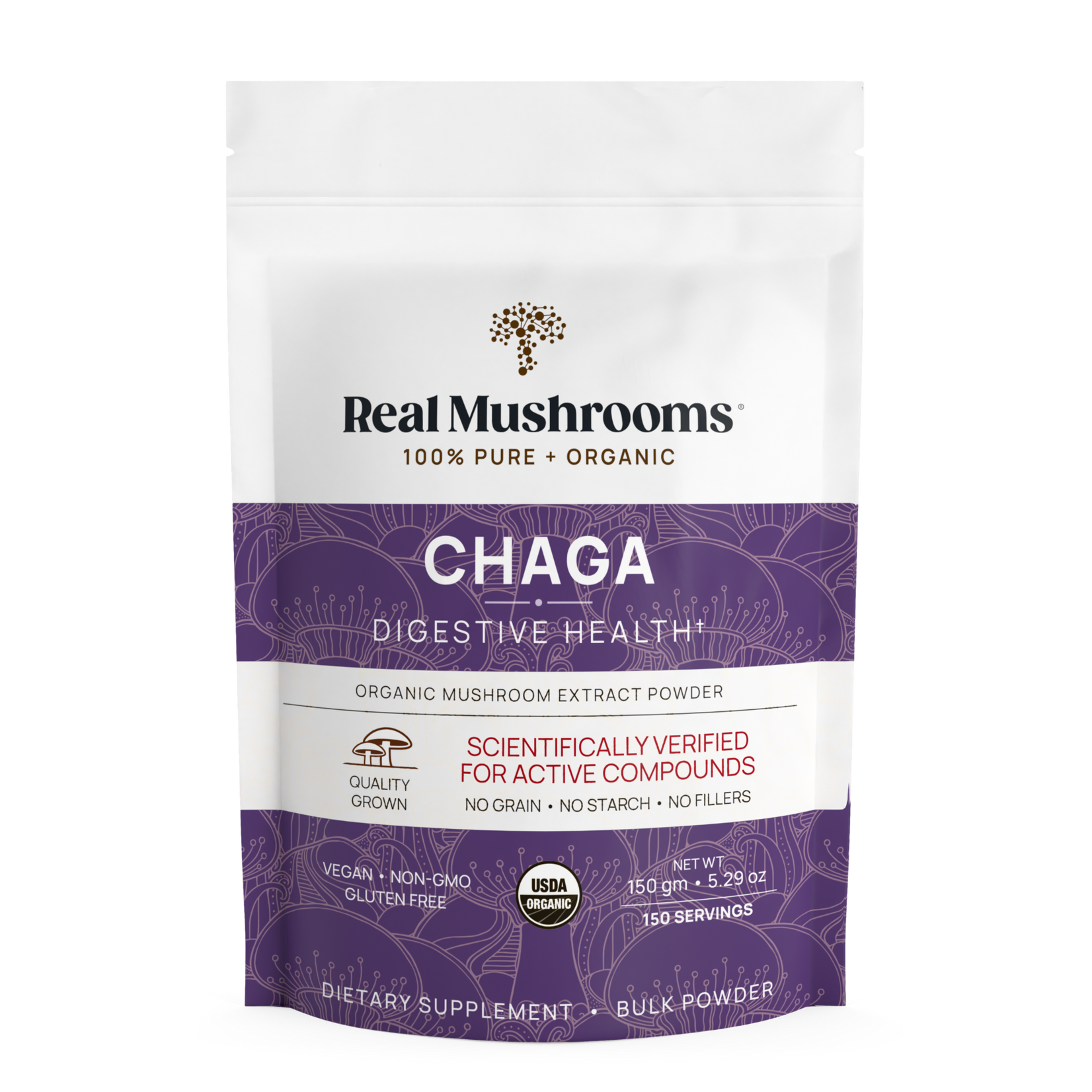 Real Mushrooms Siberian Chaga Extract Powder 150g Bulk Powder