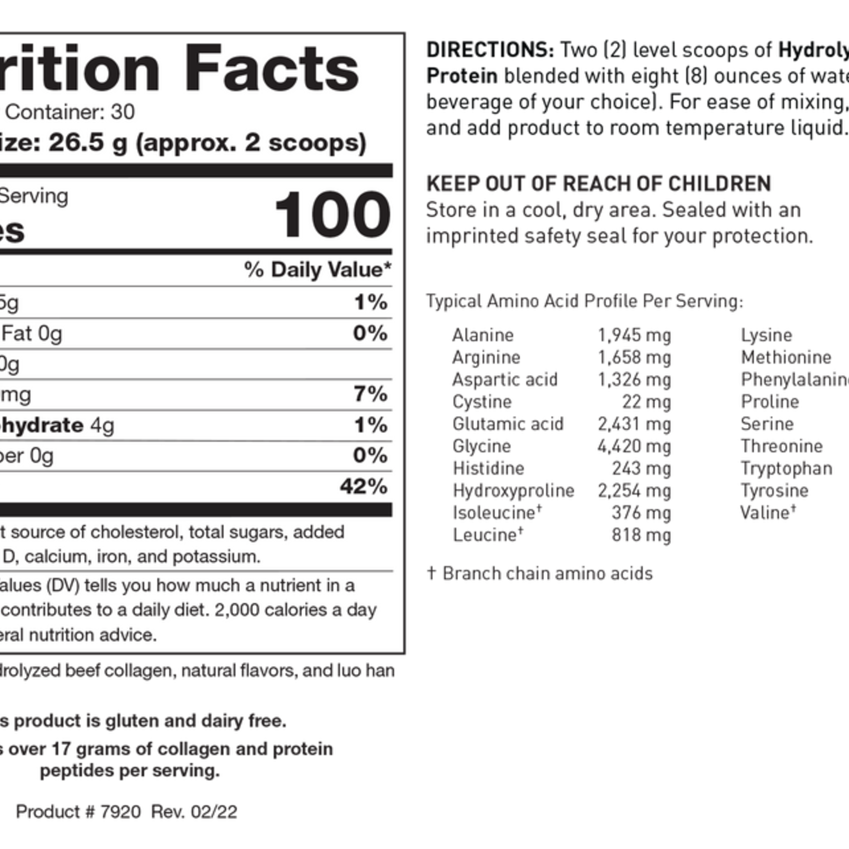 Biotics Research Hydrolyzed Collagen Protein 28 oz.