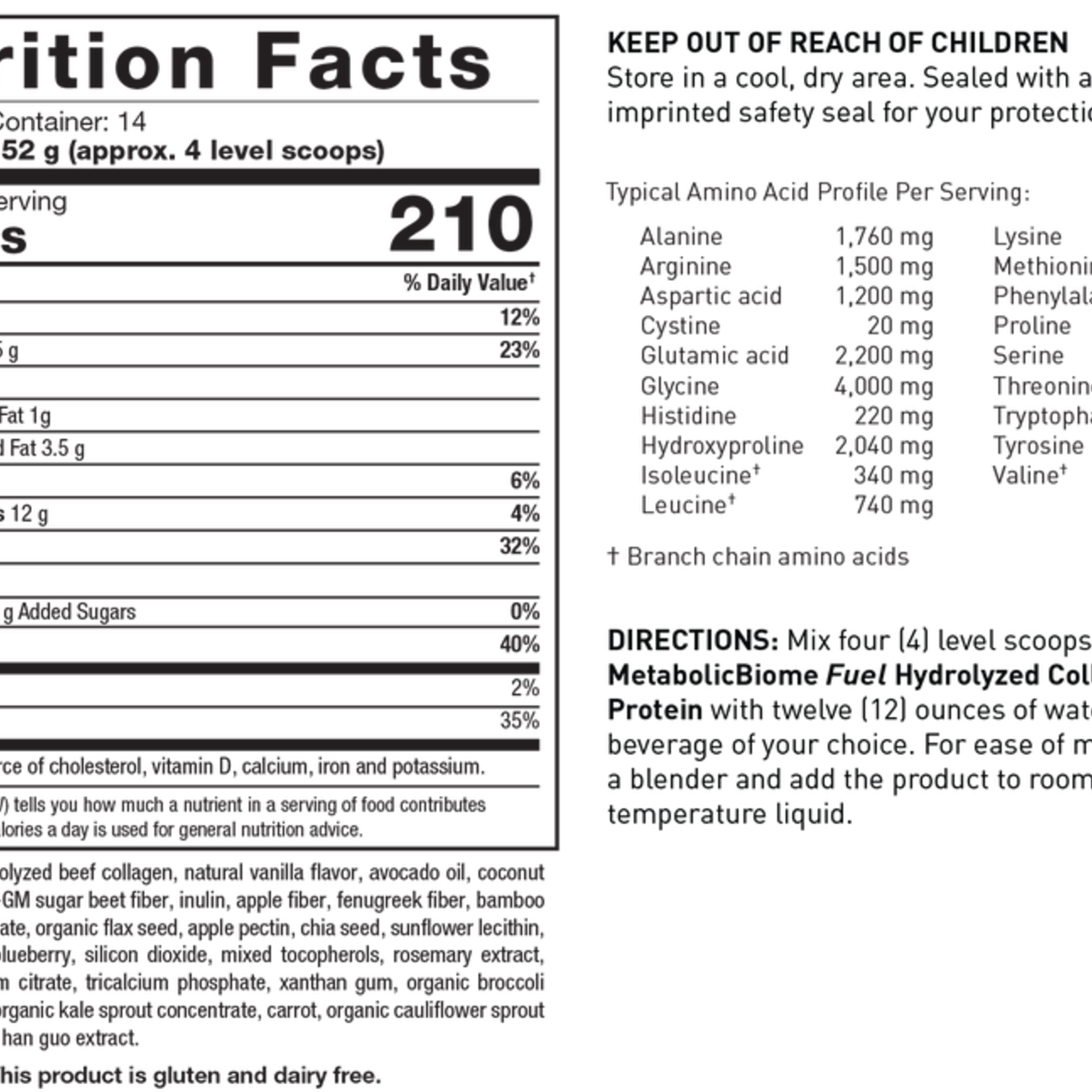 Biotics Research MetabolicBiome Fuel - Chocolate Collagen Protein